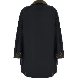Beaufort Waxed Jacket with shirt collar and pockets, in cotton and polyurethane, blue, man