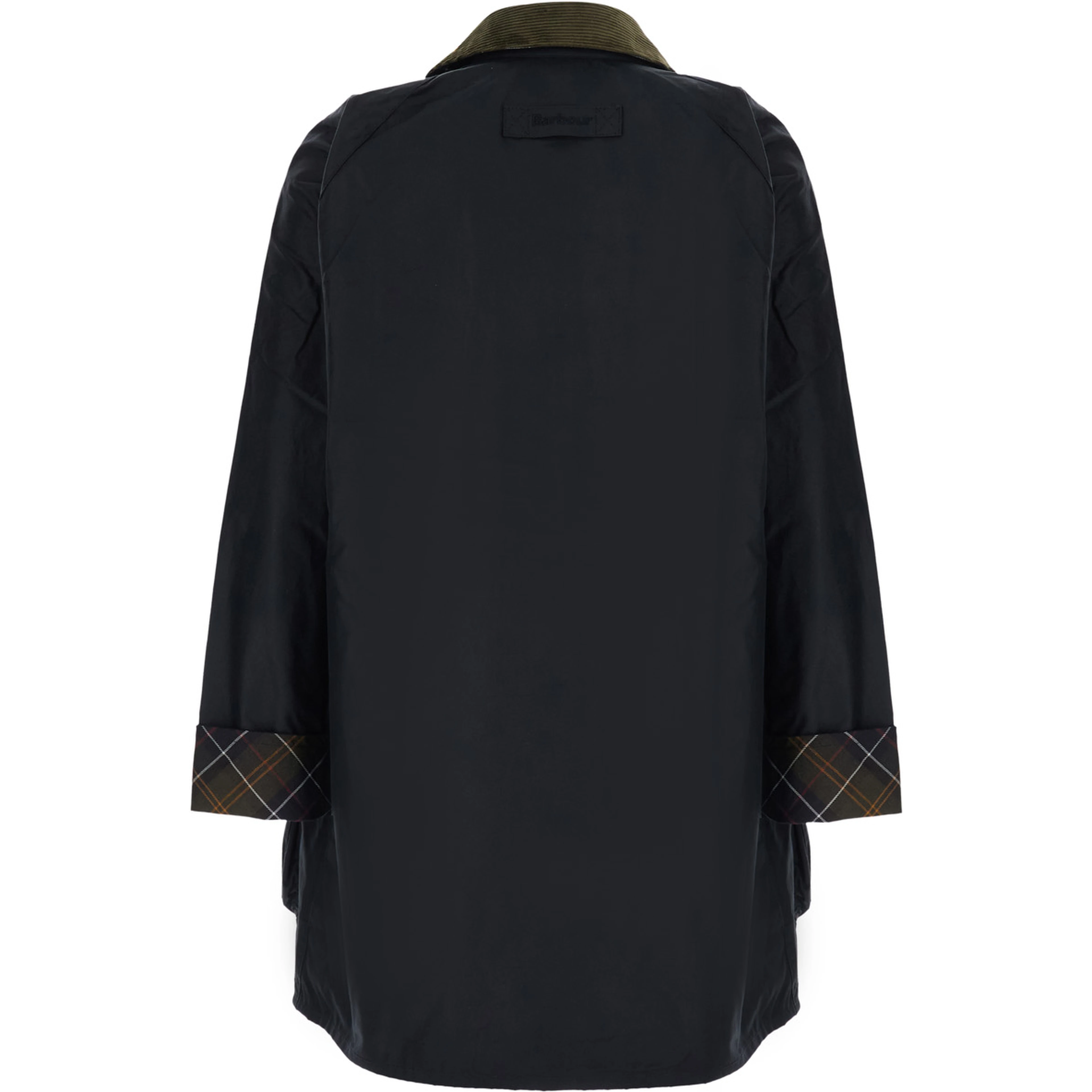 Beaufort Waxed Jacket with shirt collar and pockets, in cotton and polyurethane, blue, man