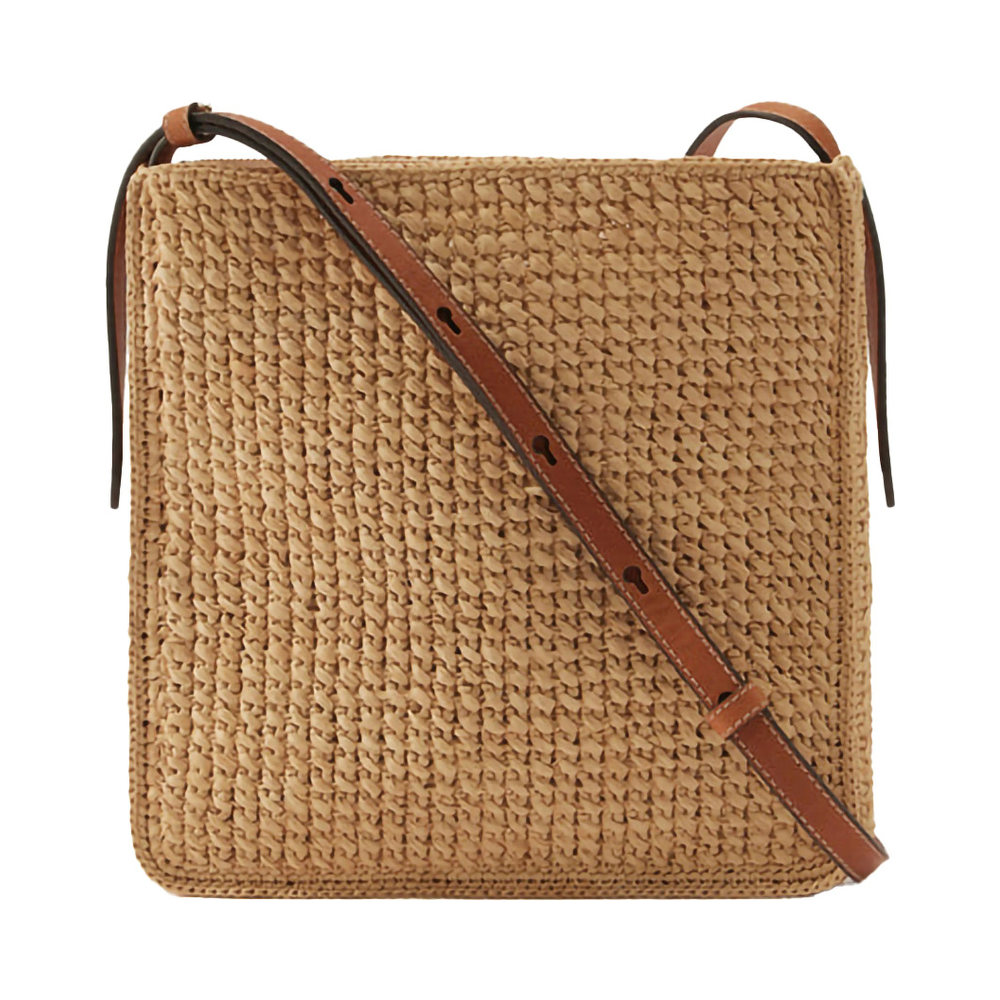 Neja NS Bag with Raffia Straps in Beige Unisex