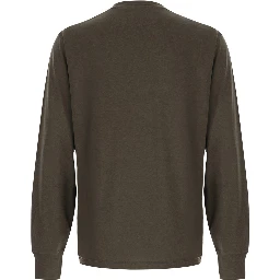 brown Long sleeve t-shirt with logo on the front in Blend cotton men