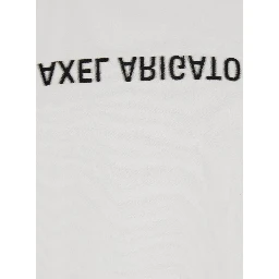 White Round neck T-shirt with Logo lettering on the front in cotton for men