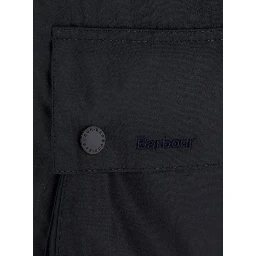 Beaufort Waxed Jacket with shirt collar and pockets, in cotton and polyurethane, blue, man