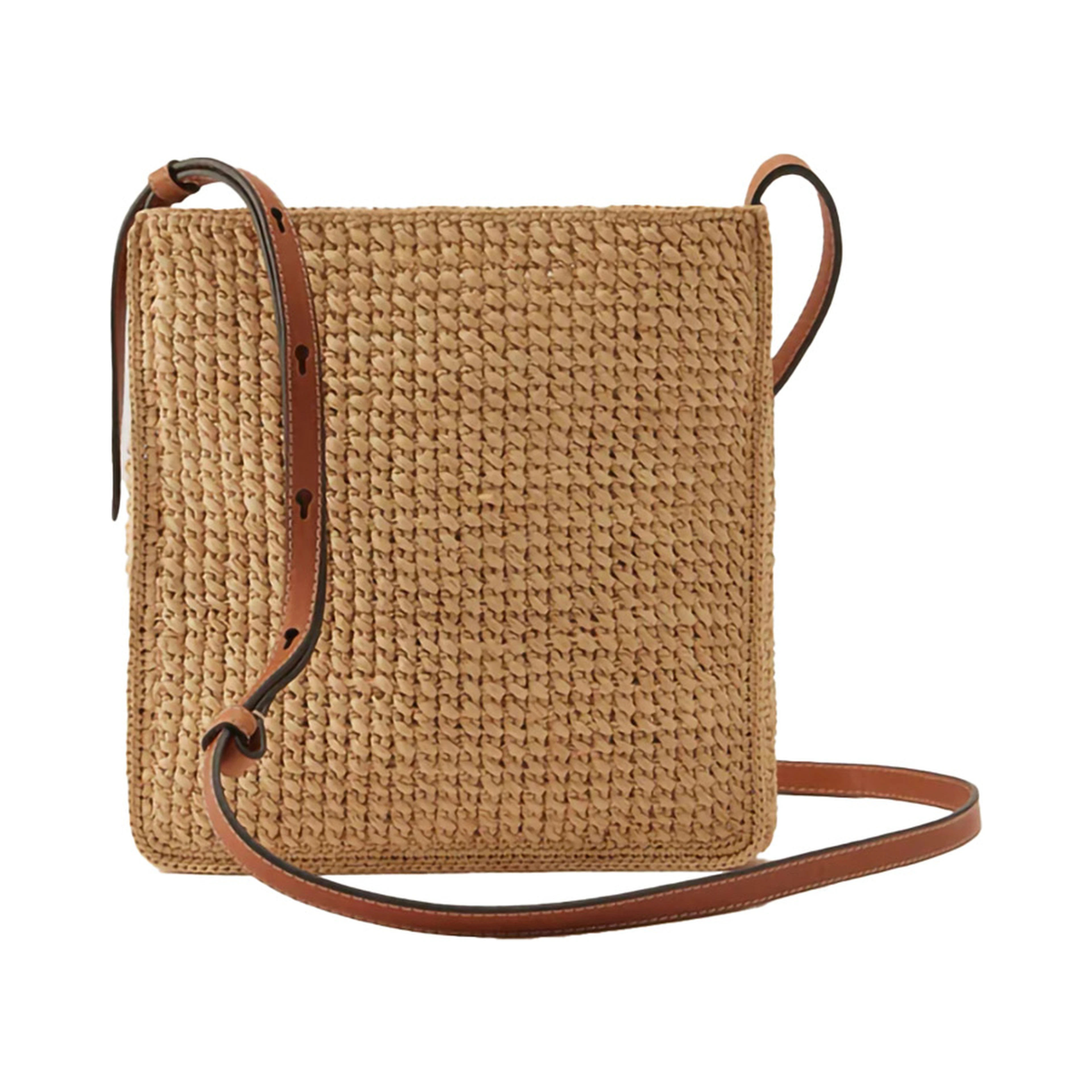 Neja NS Bag with Raffia Straps in Beige Unisex