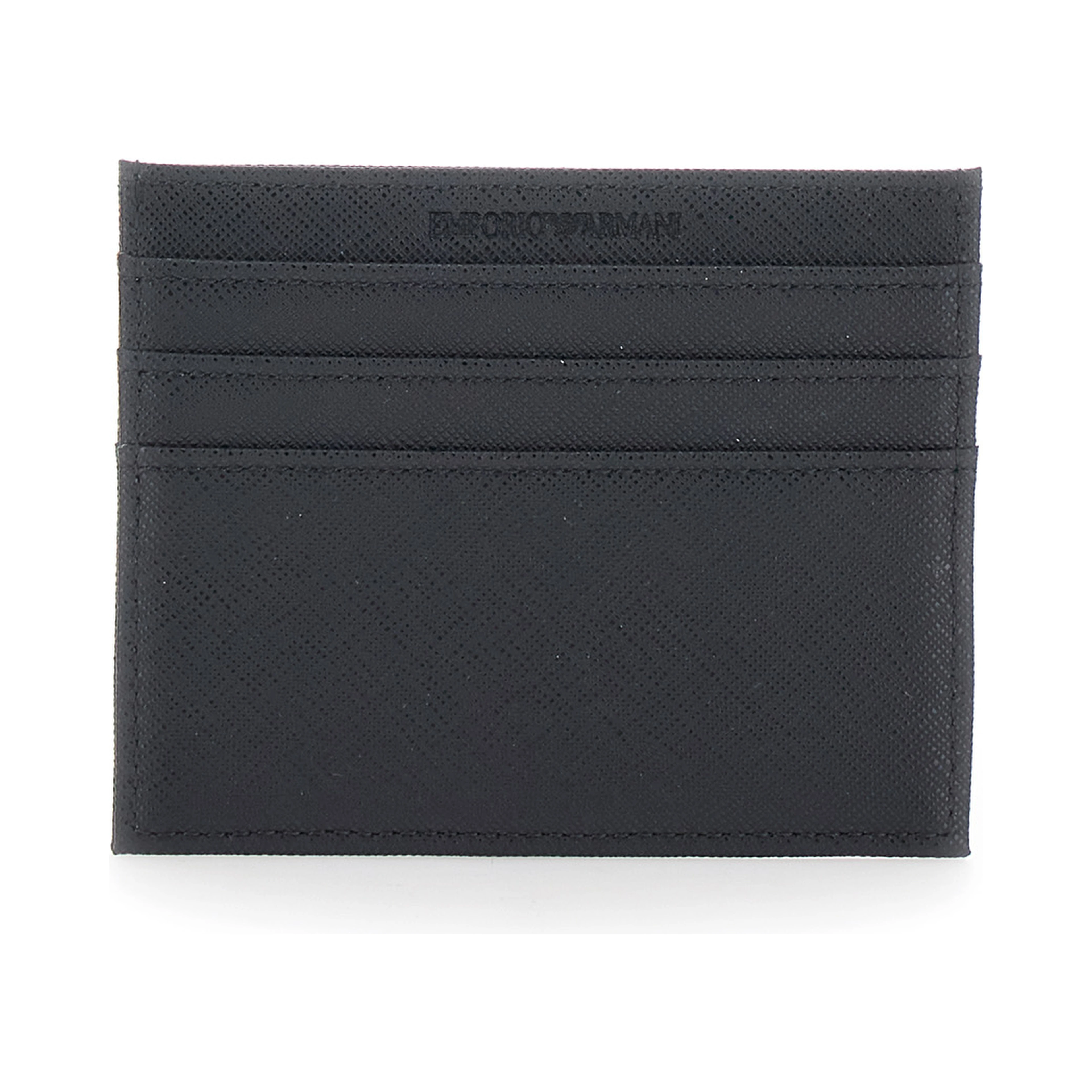 black Cardholder with metallic logo on the front in tech fabric for men