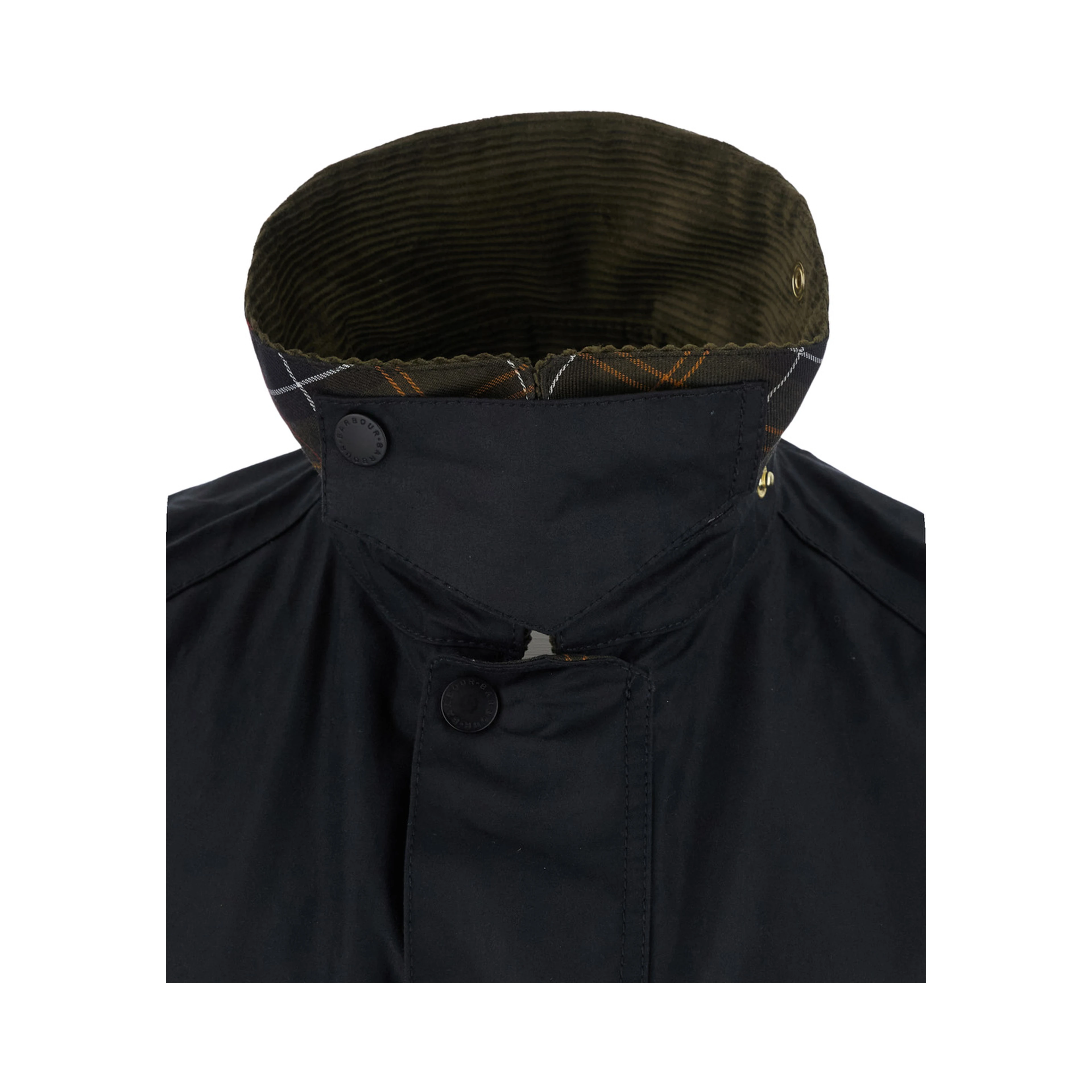 Beaufort Waxed Jacket with shirt collar and pockets, in cotton and polyurethane, blue, man