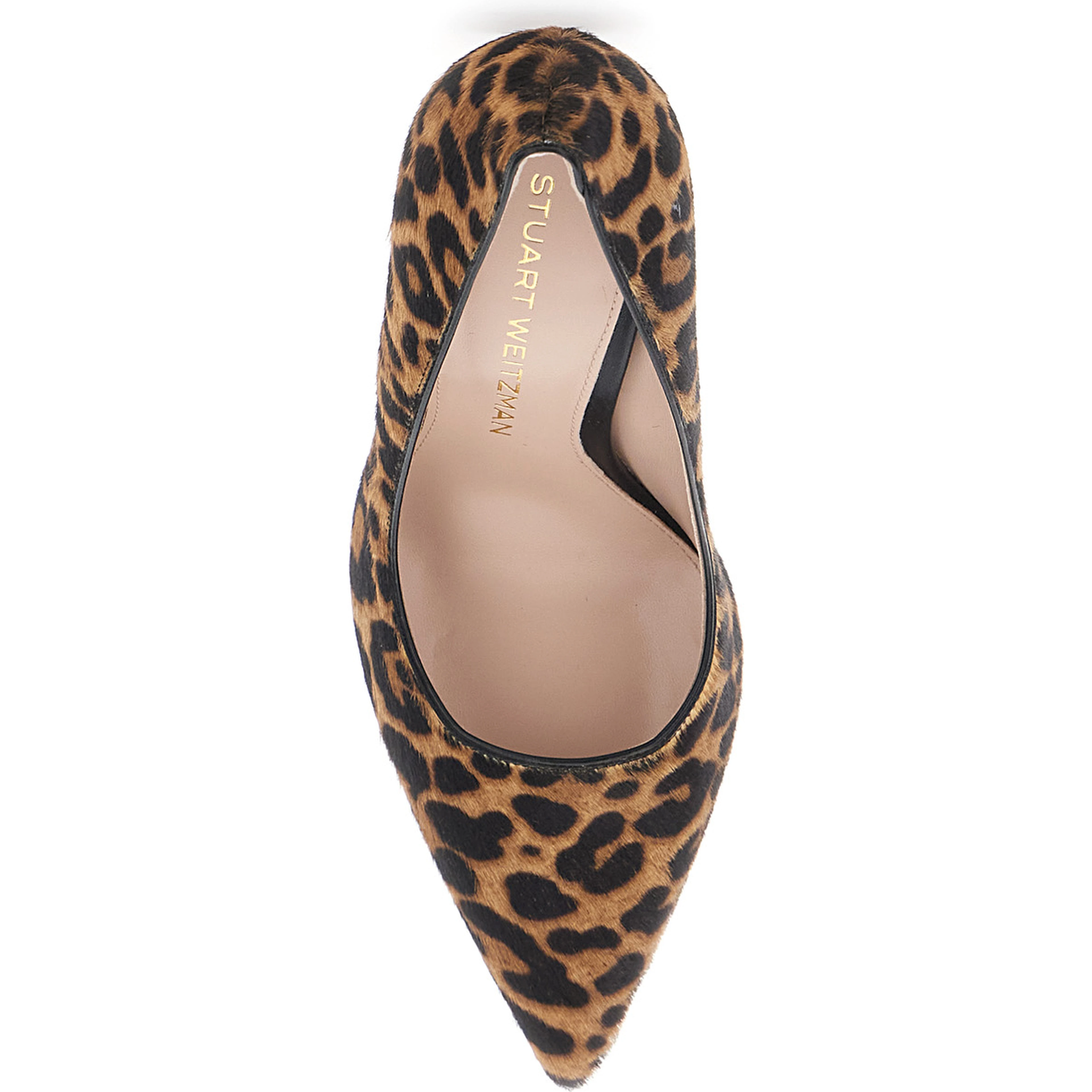 Stuart Power Brown Pumps with Leopard Motif and High Heel in Leather for Women