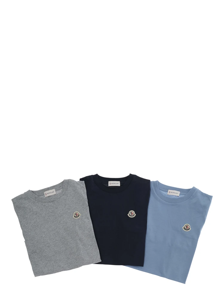 T-shirt with short sleeves and multicolored logo patch for boy