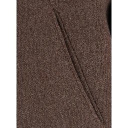 Core Zip-Up Sweater with high collar and long sleeves in Brown Men
