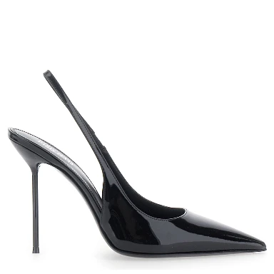LIDIA SLINGBACK PATENT 105 High Heel Black Patent Leather Womens Pumps