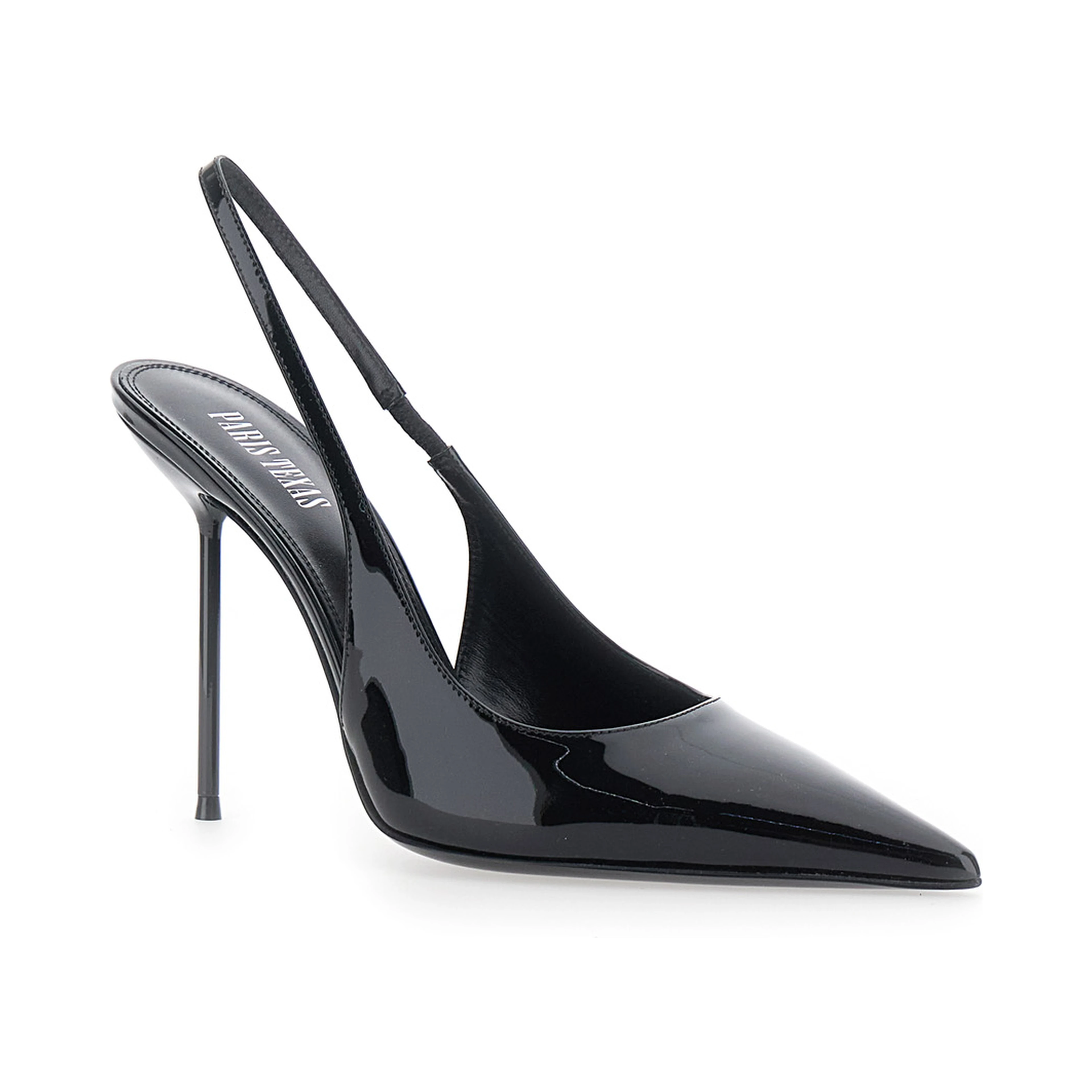 LIDIA SLINGBACK PATENT 105 High Heel Black Patent Leather Womens Pumps
