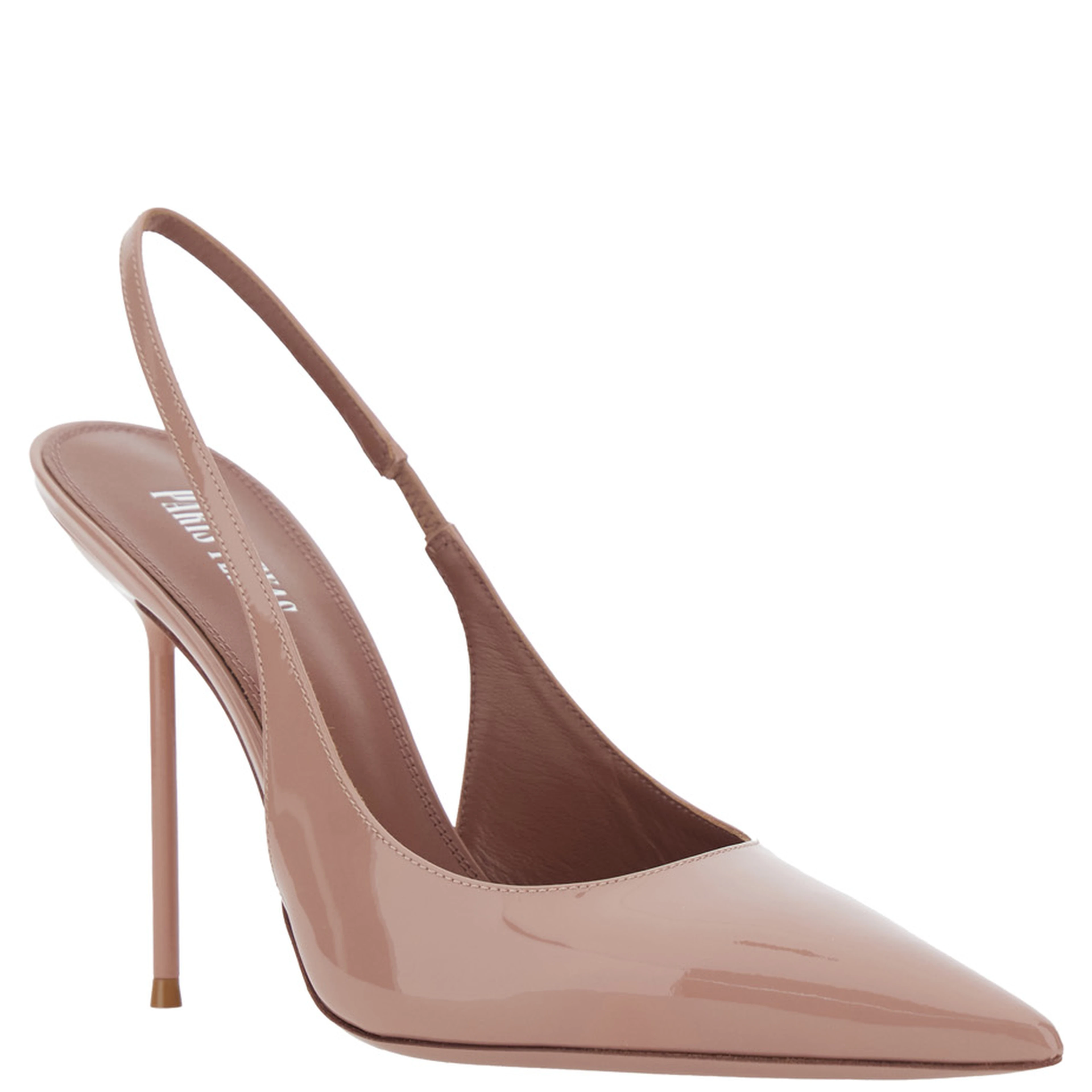 Pumps Lidia Slingback with High Stiletto Heel and Elasticized Strap in Pink Leather for Women