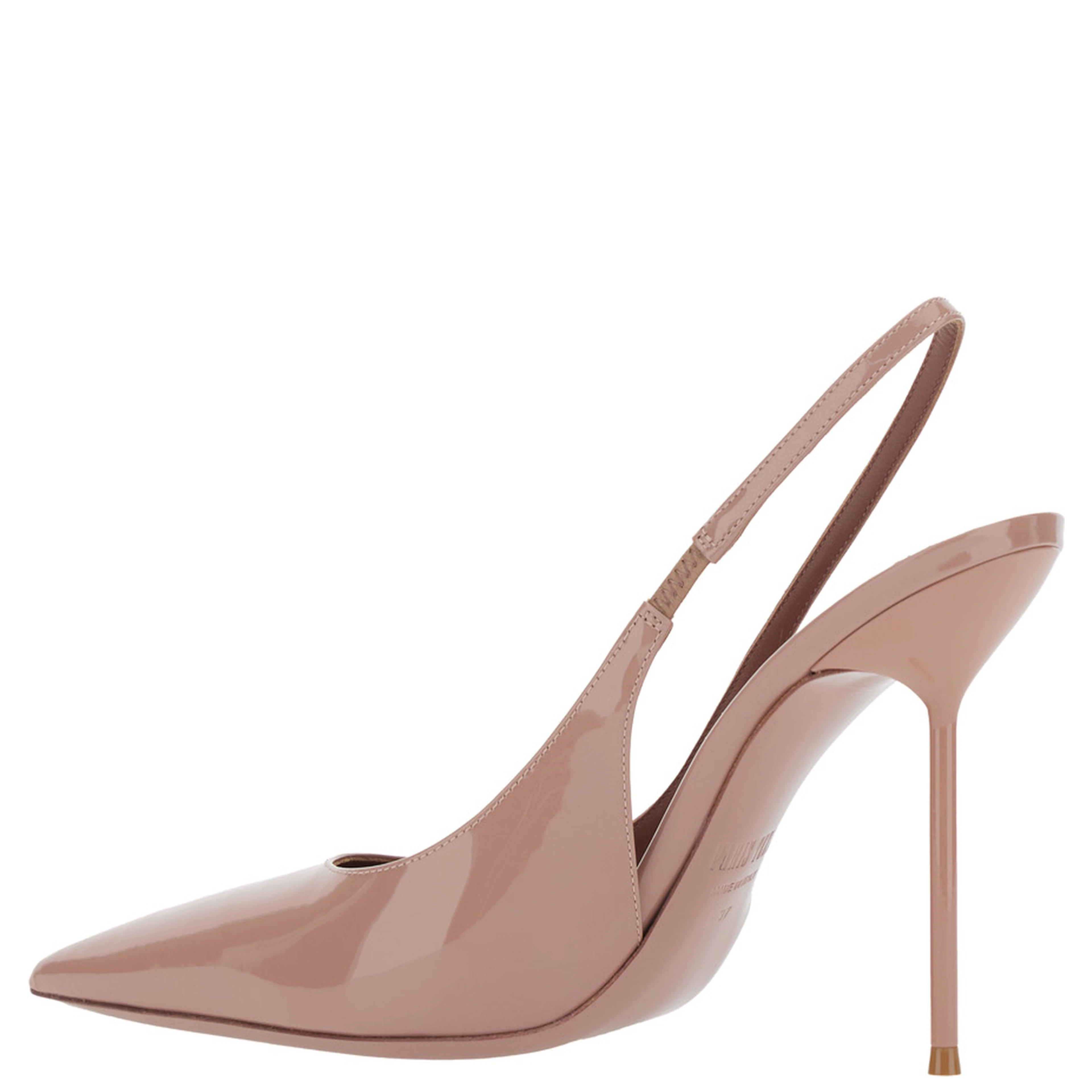 Pumps Lidia Slingback with High Stiletto Heel and Elasticized Strap in Pink Leather for Women