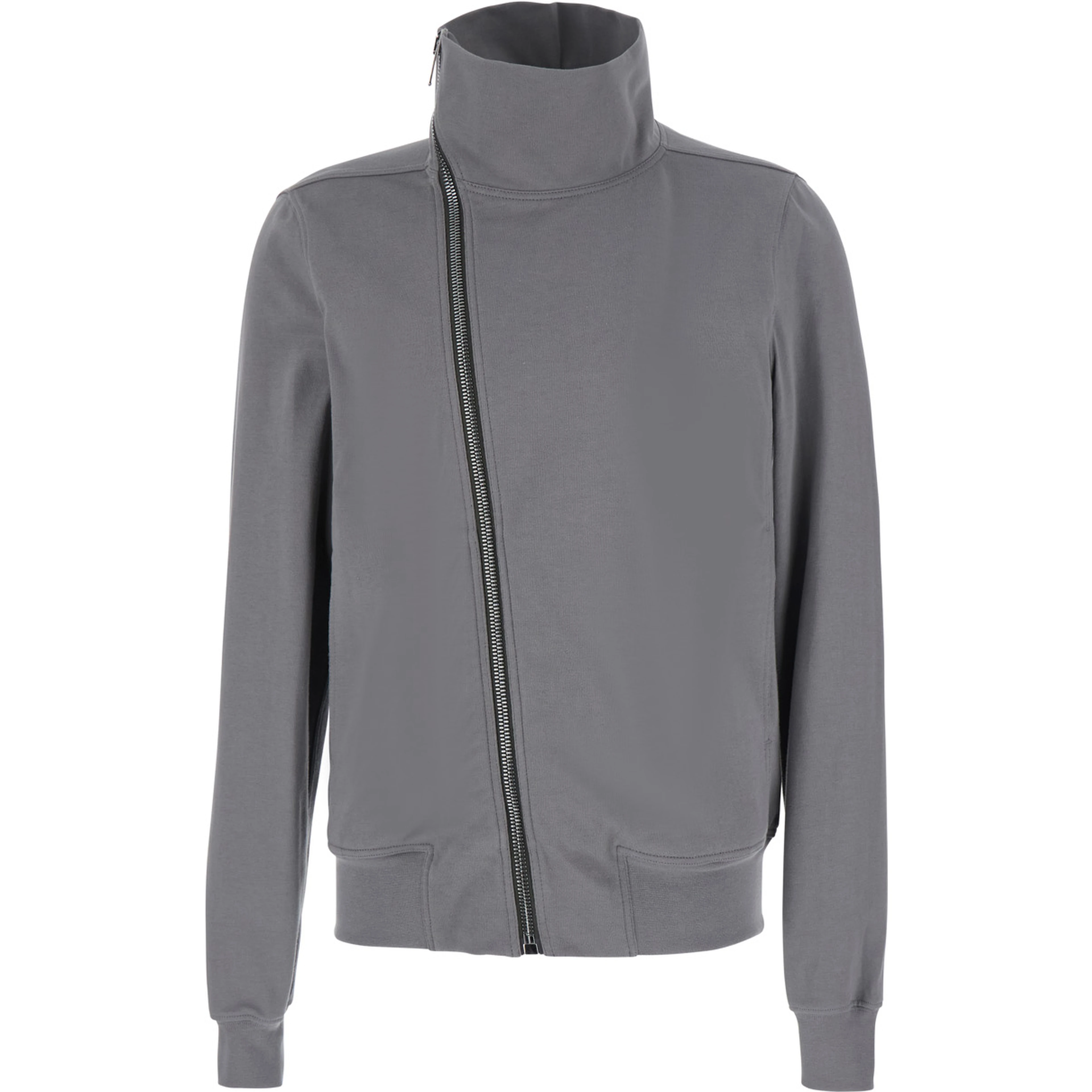 BAUHAUS JOGGER Grey Sweatshirt with high collar and asymmetrical zip closure in cotton for men