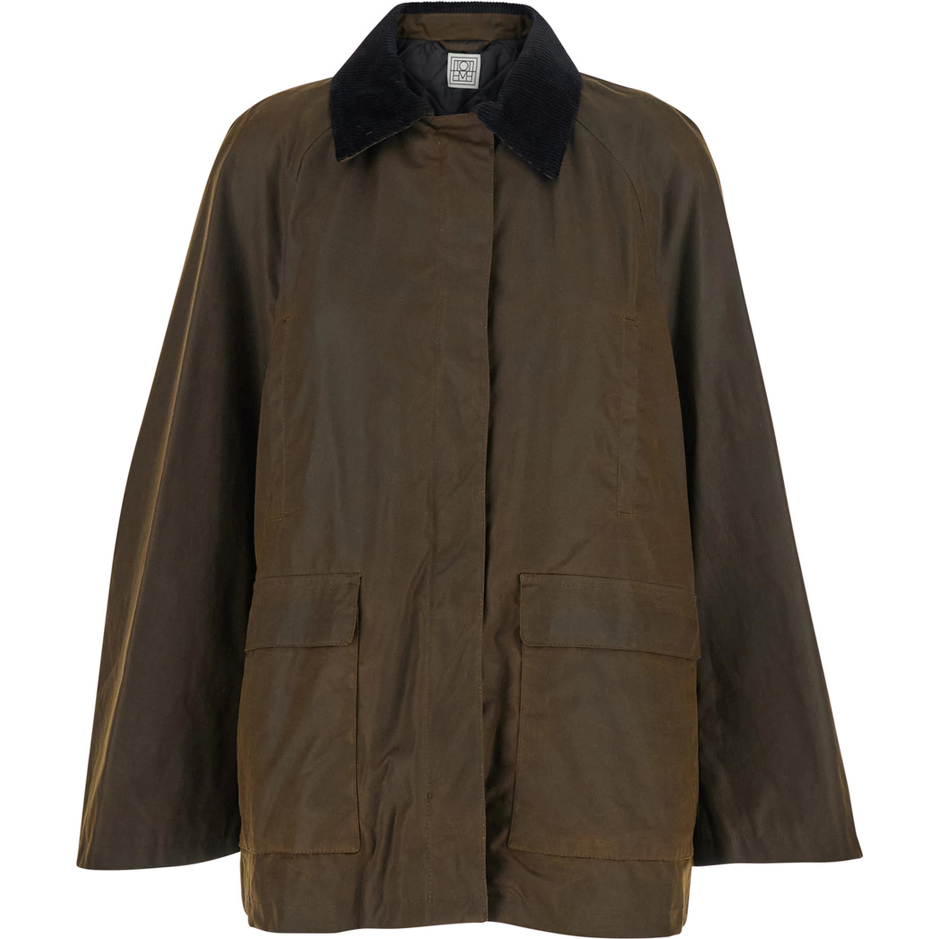 Jacket with Ribbed Collar and Double Vent on the Back in Brown Cotton for Women