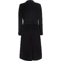 Jole brown Double-breasted coat with Peak revers and waist belt in wool for women