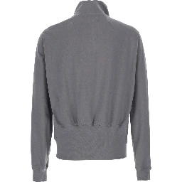 BAUHAUS JOGGER Grey Sweatshirt with high collar and asymmetrical zip closure in cotton for men