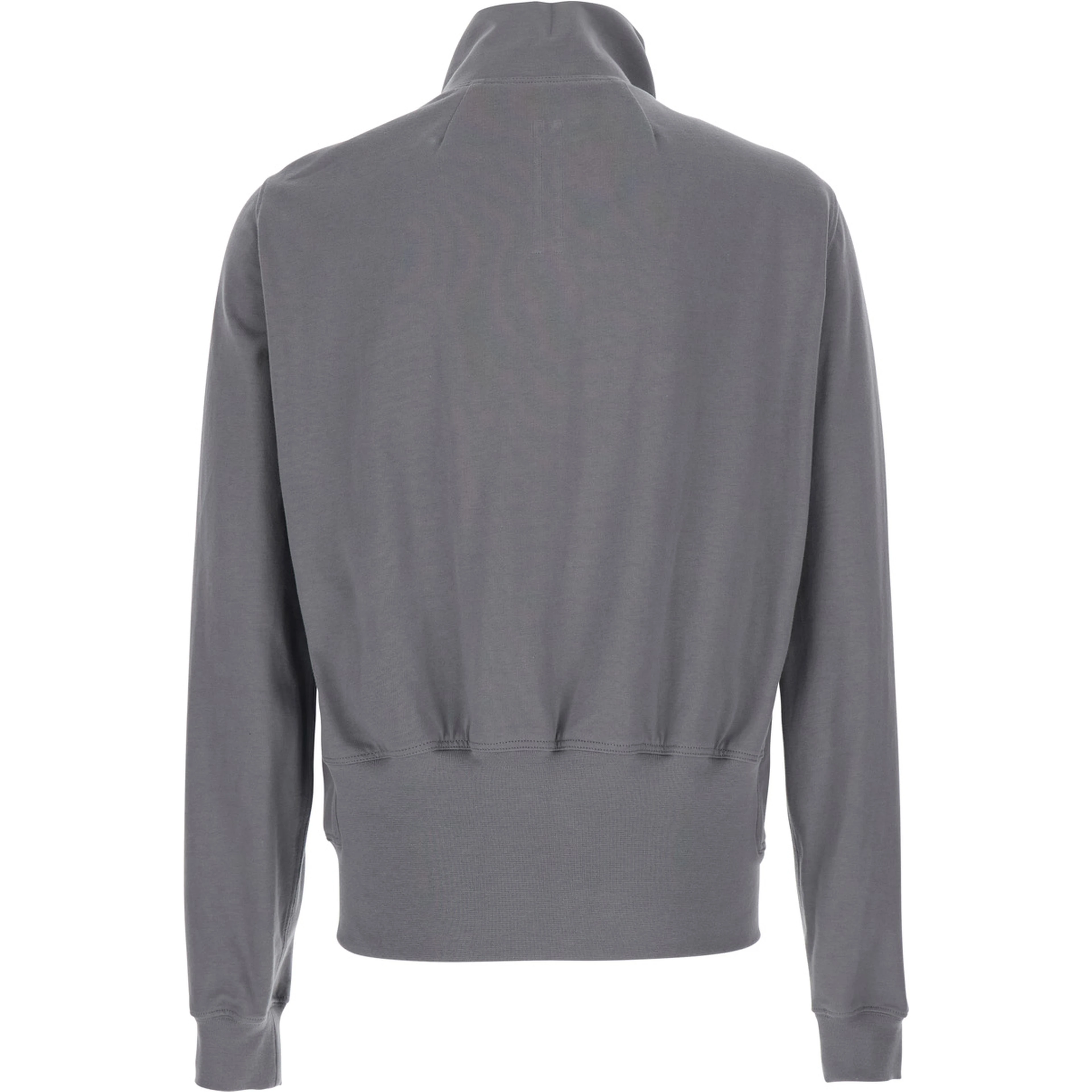 BAUHAUS JOGGER Grey Sweatshirt with high collar and asymmetrical zip closure in cotton for men