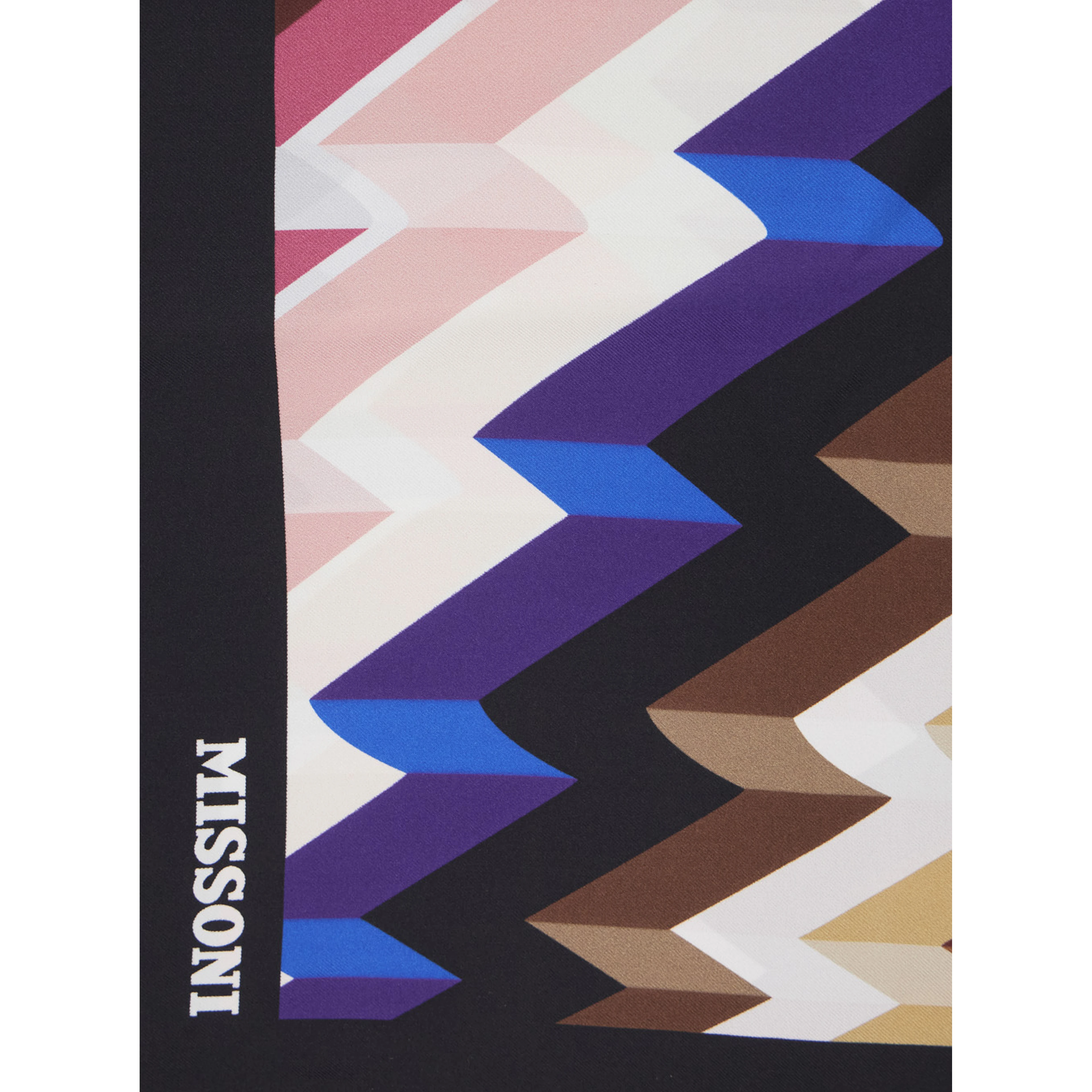 Multicolor scarf with logo lettering and striped motif in silk for women