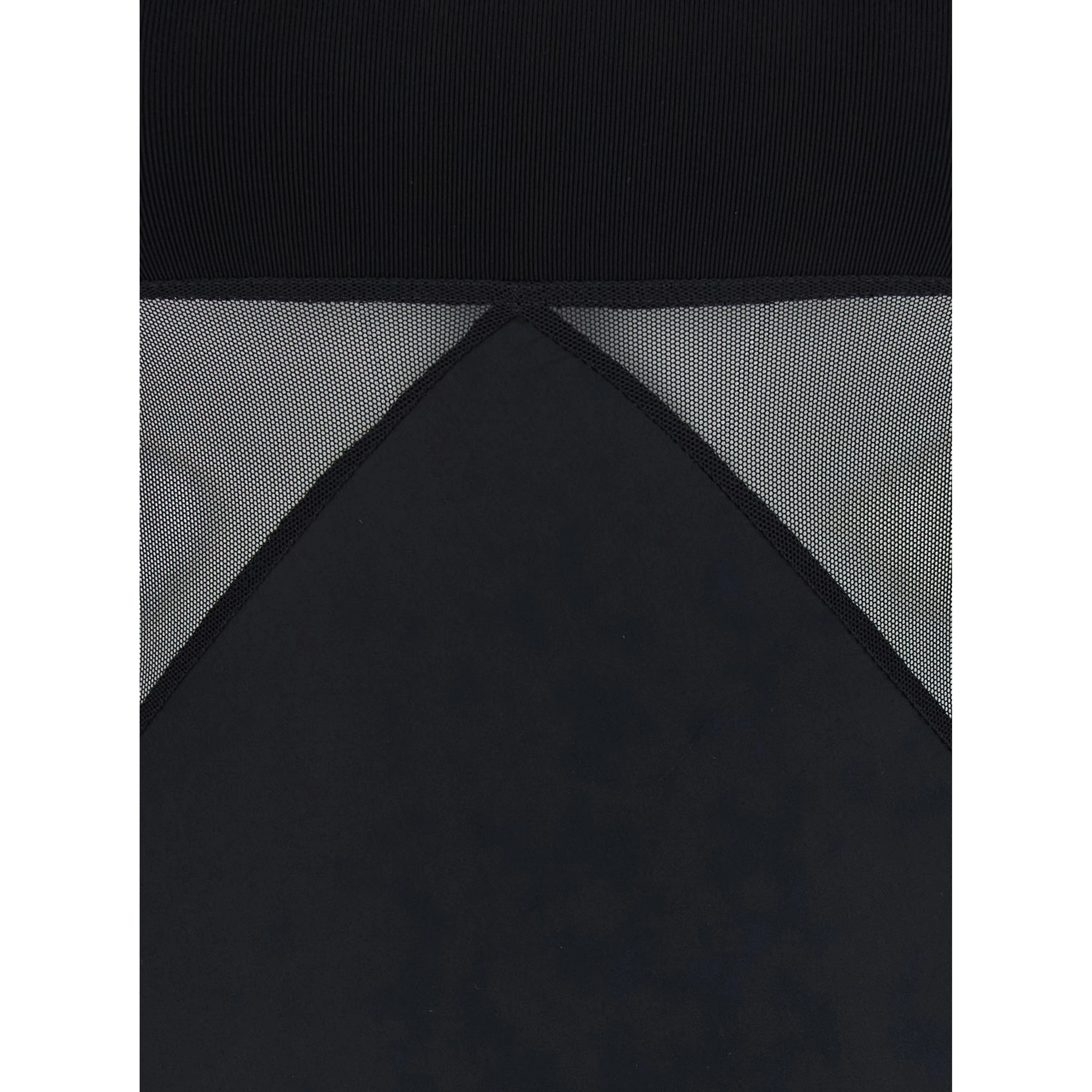 Black Long dress with Boat neckline and geometric seams in wool for women