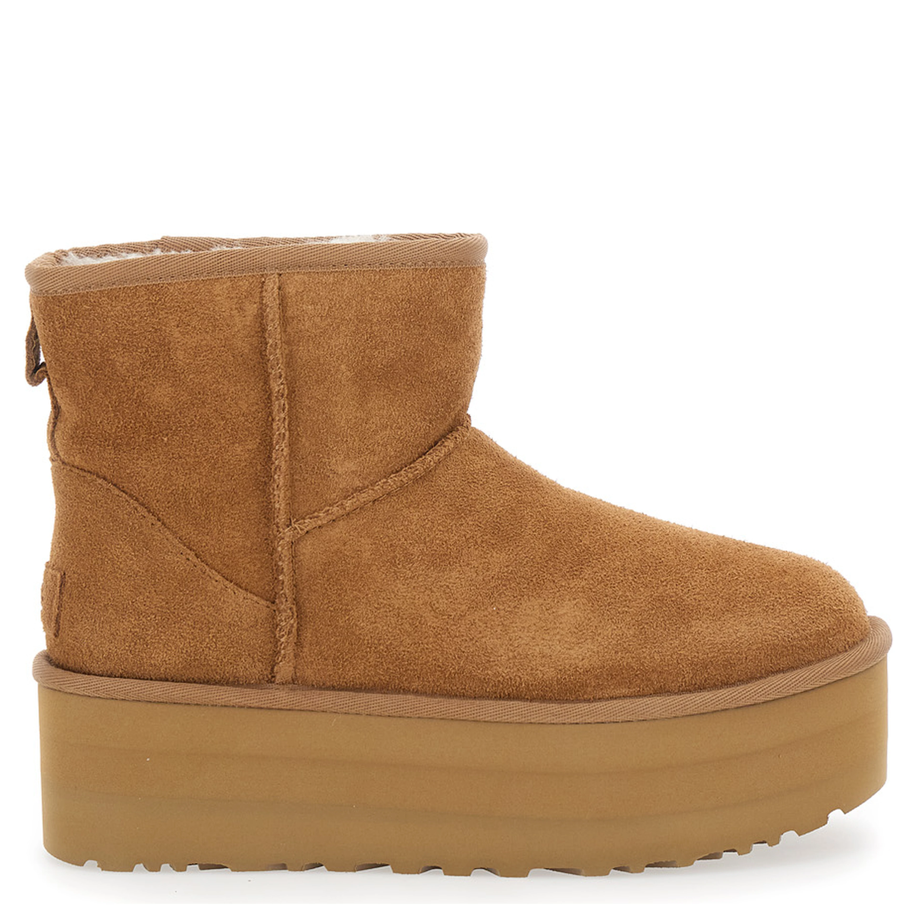 Ankle Boots Classic Mini Platform with Oversized Platform in Brown Suede for Women