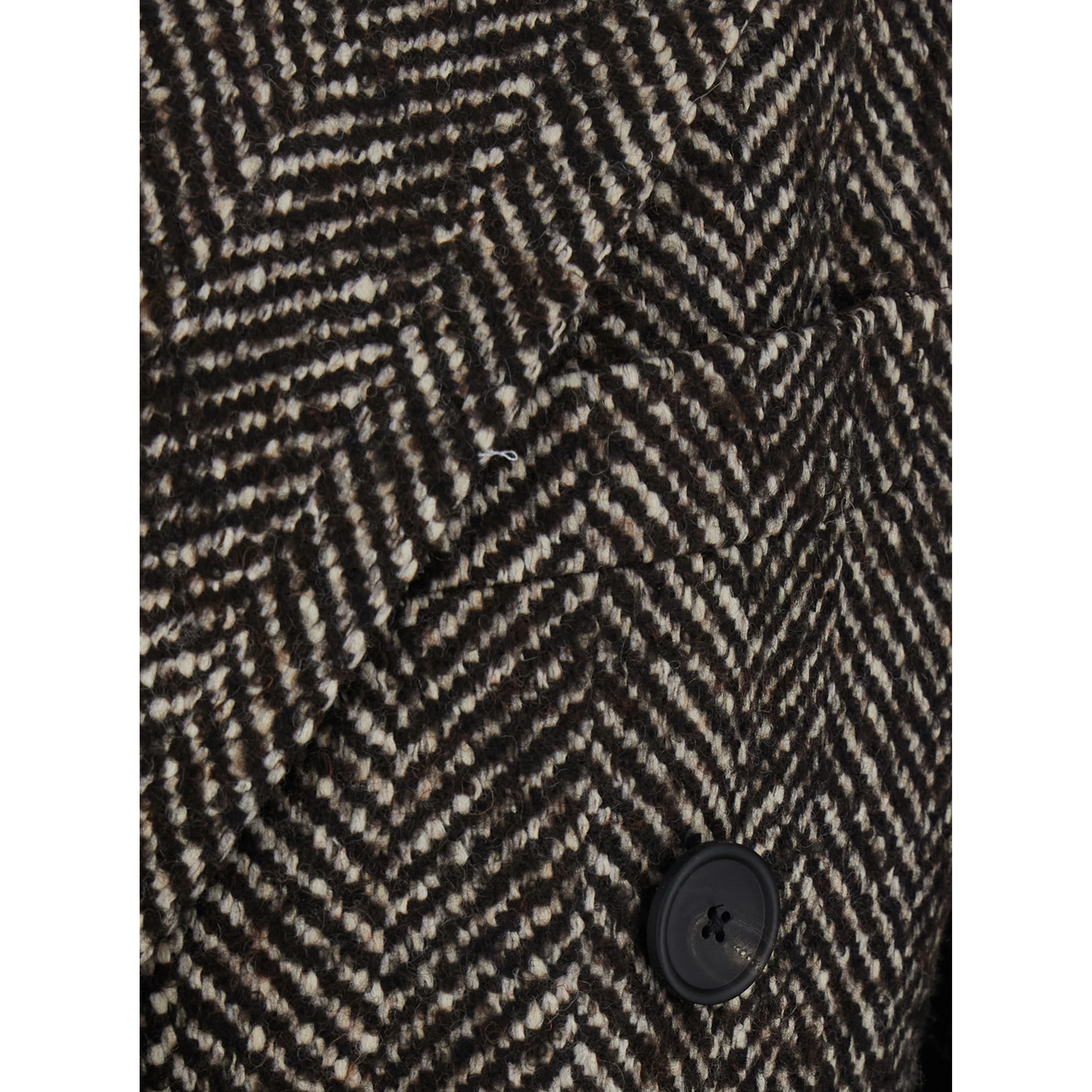Brown Double-breasted coat with herringbone motif in wool blend Women