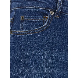 Blue Jeans with logo patch on the back and wide leg in denim for women