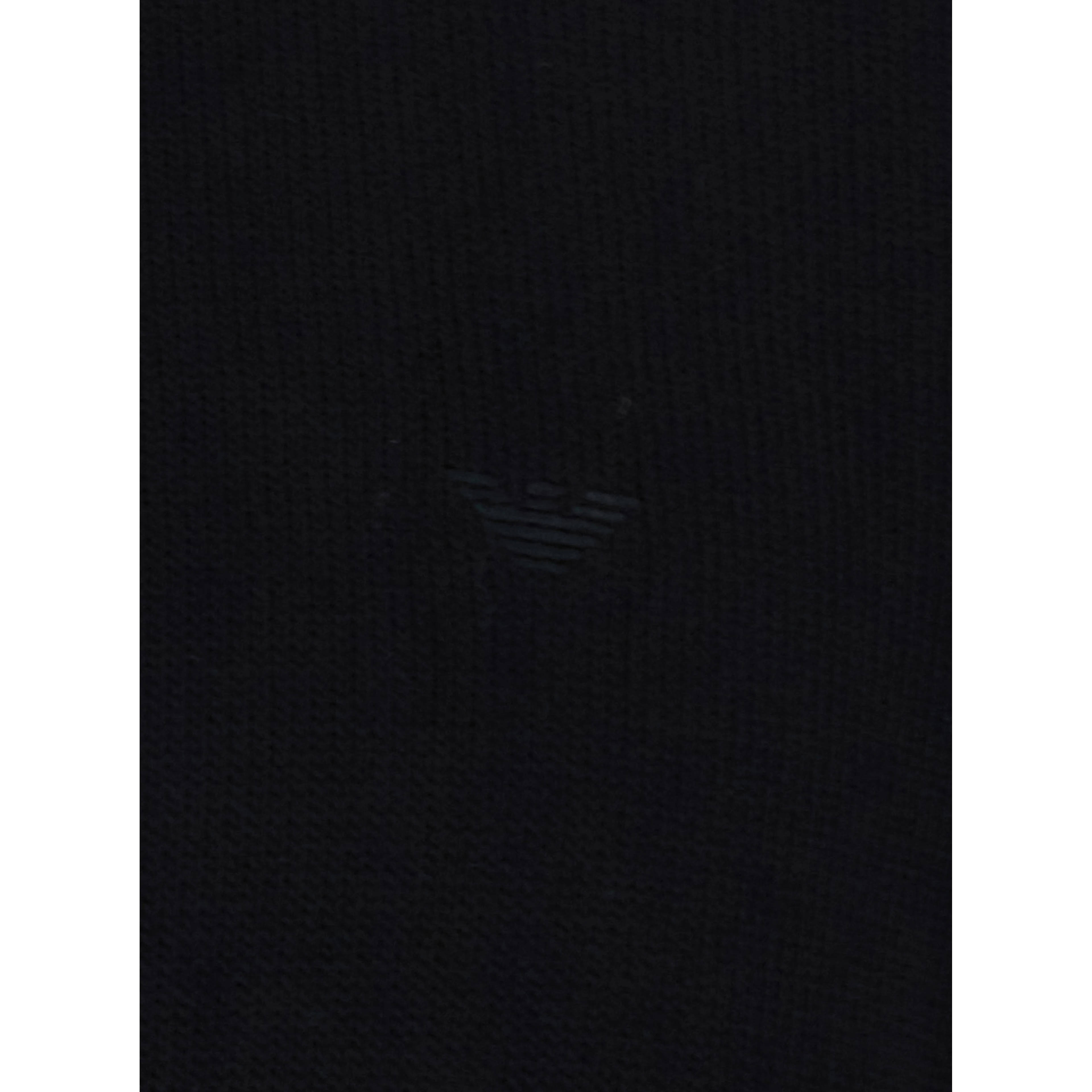 Black Crew Neck Sweater with Half Zip Closure on the Front and Logo Embroidery on the Front in Cotton for Men