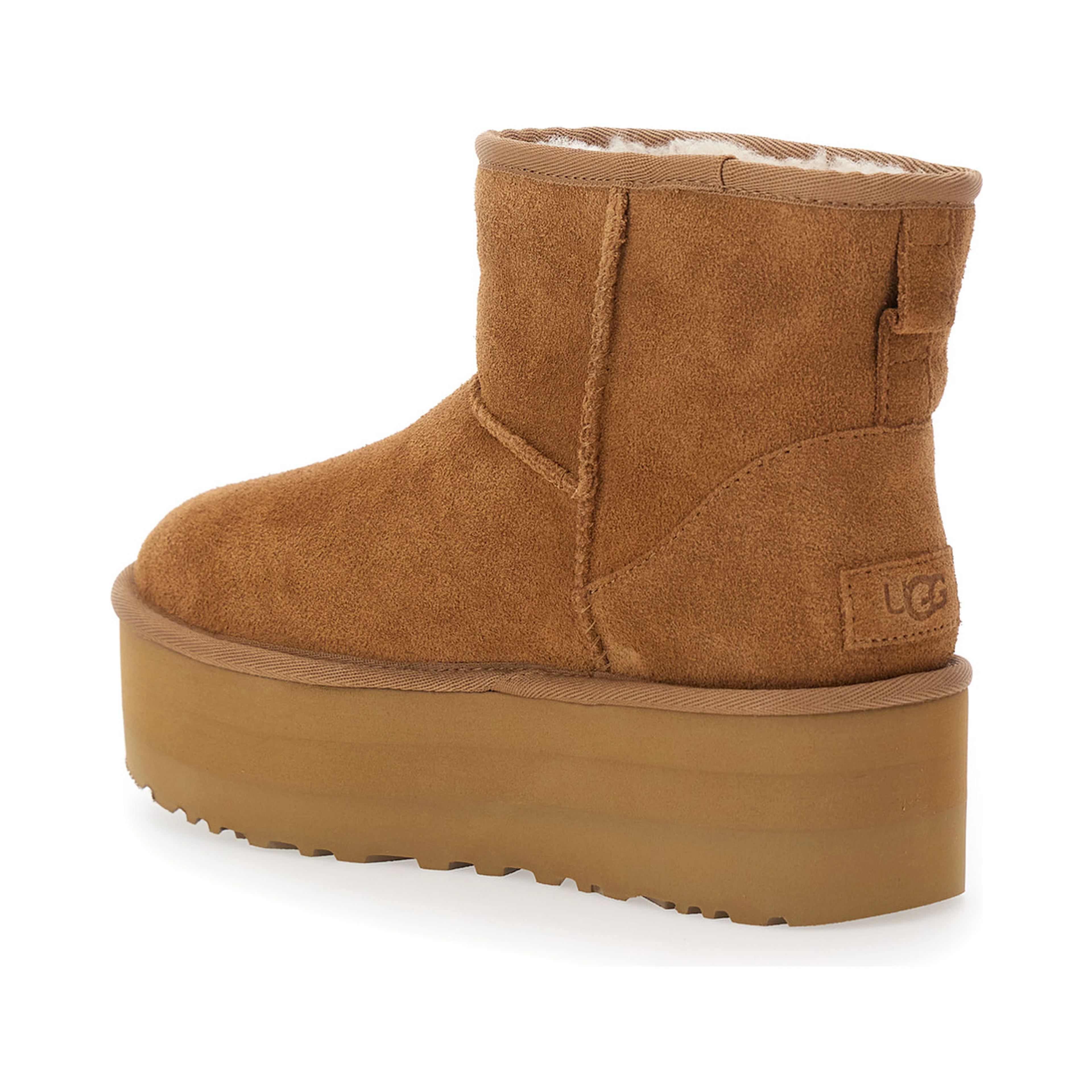 Ankle Boots Classic Mini Platform with Oversized Platform in Brown Suede for Women