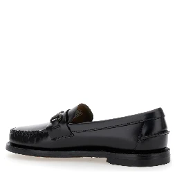 Loafers Joe with Horsebit in Black Leather for Women