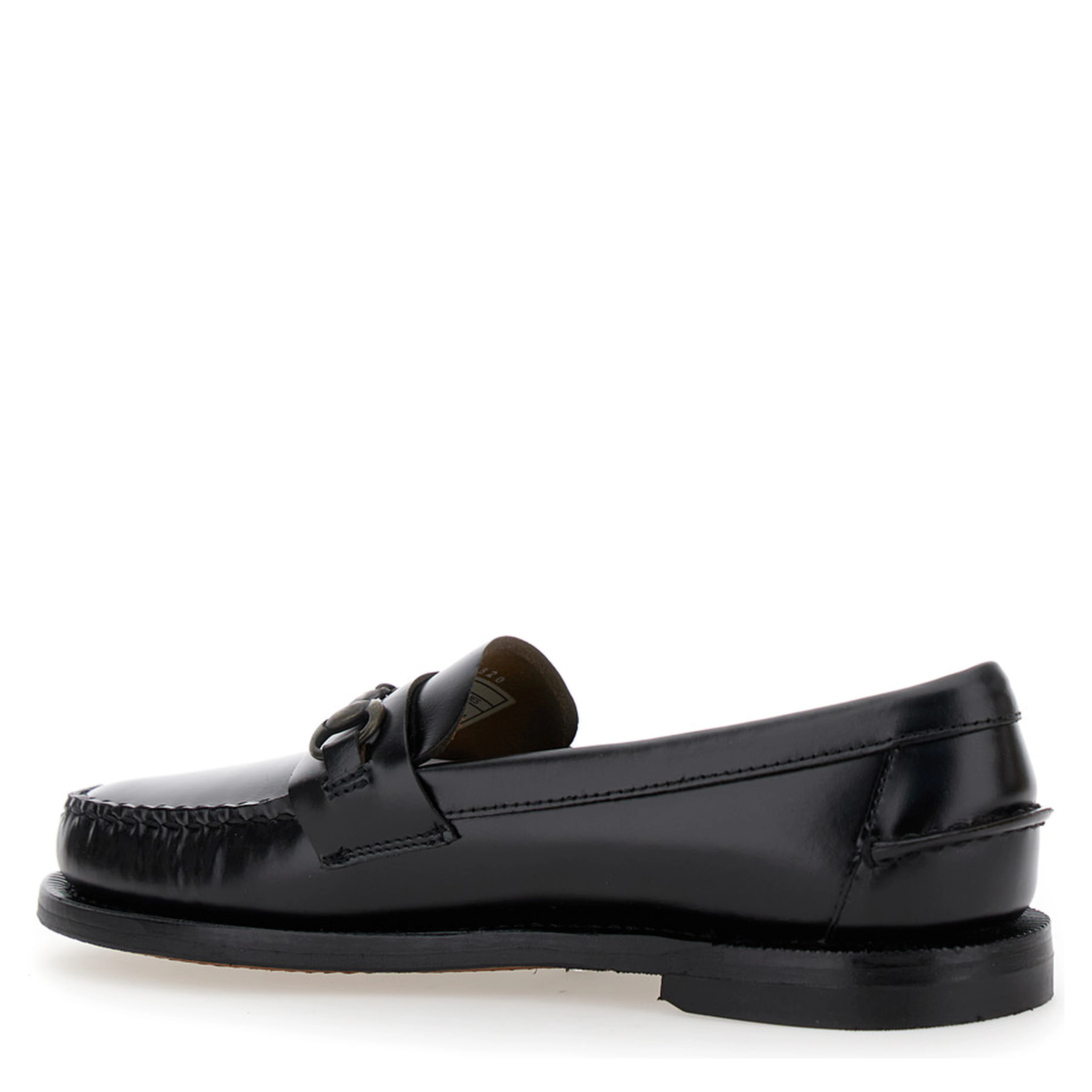 Loafers Joe with Horsebit in Black Leather for Women