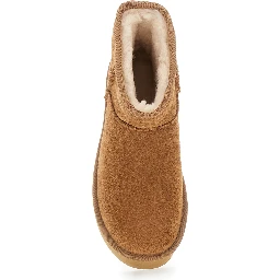 Ankle Boots Classic Mini Platform with Oversized Platform in Brown Suede for Women