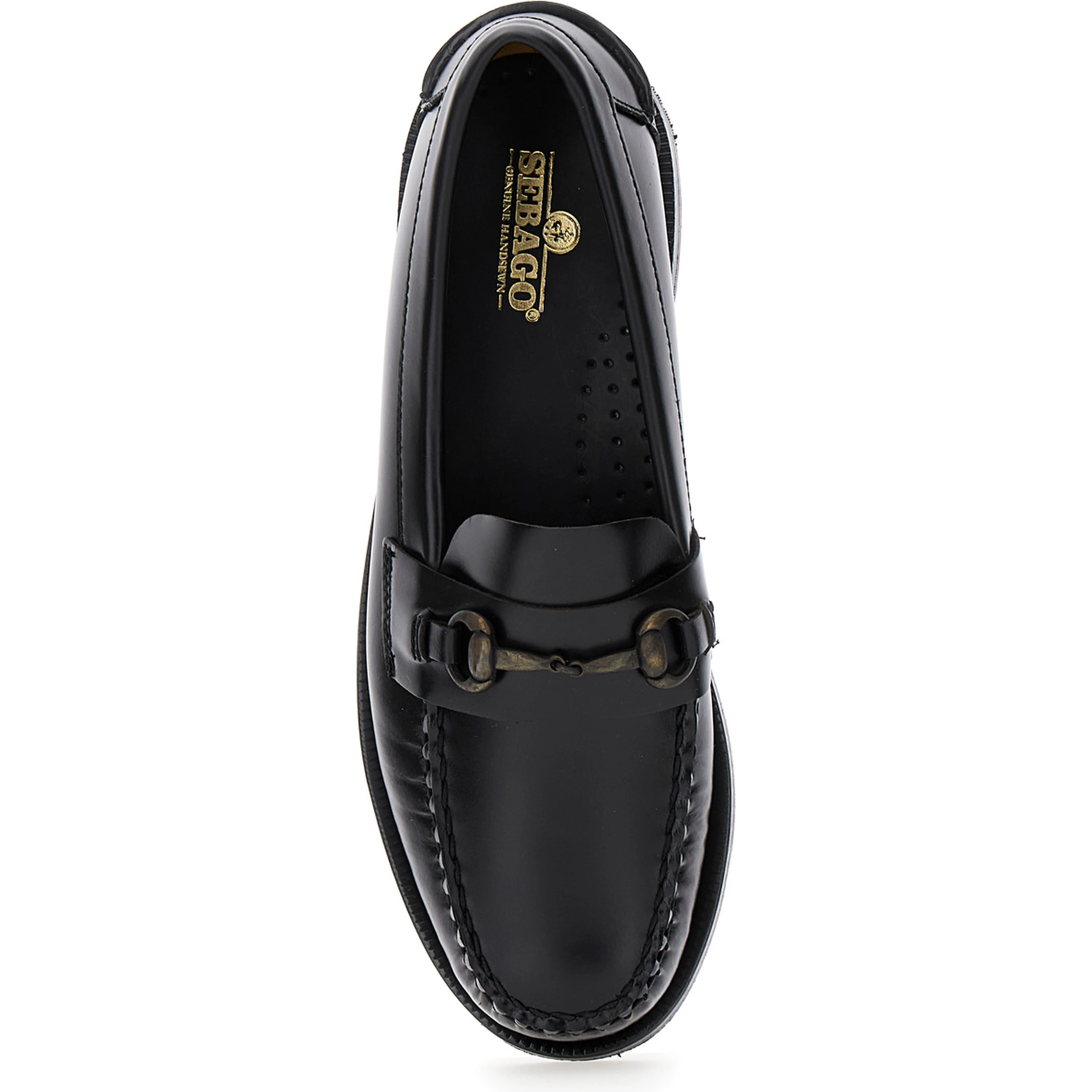 Loafers Joe with Horsebit in Black Leather for Women