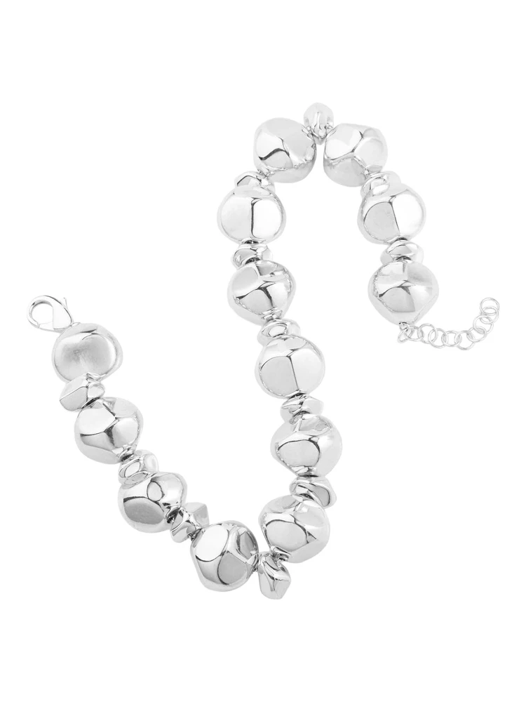 Necklace LACE MIX STONE with silver details and stones, metallic, women