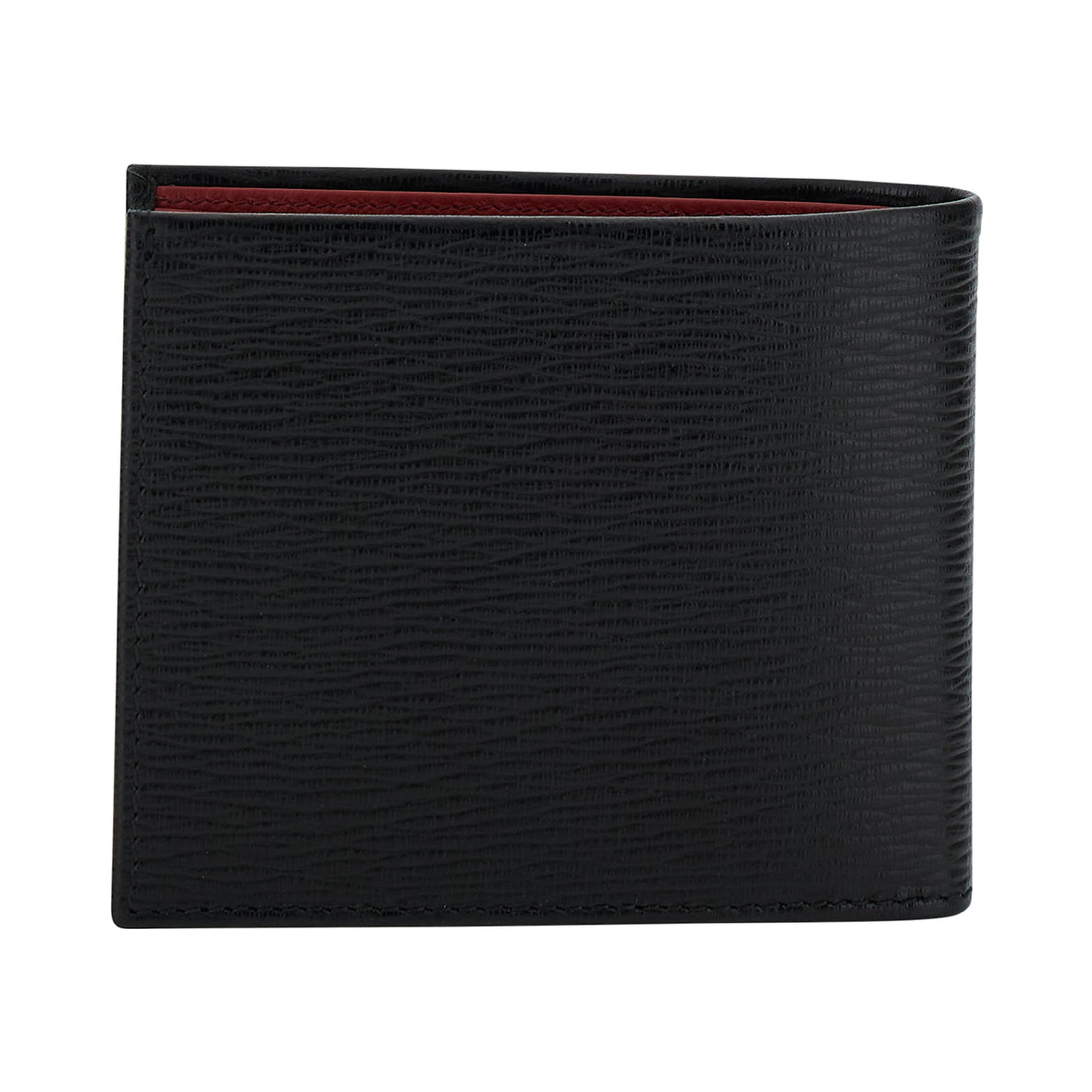 Wallet Revival Gancini with Double Hook in Grained Black Leather for Men