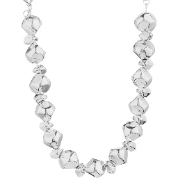 Necklace LACE MIX STONE with silver details and stones, metallic, women