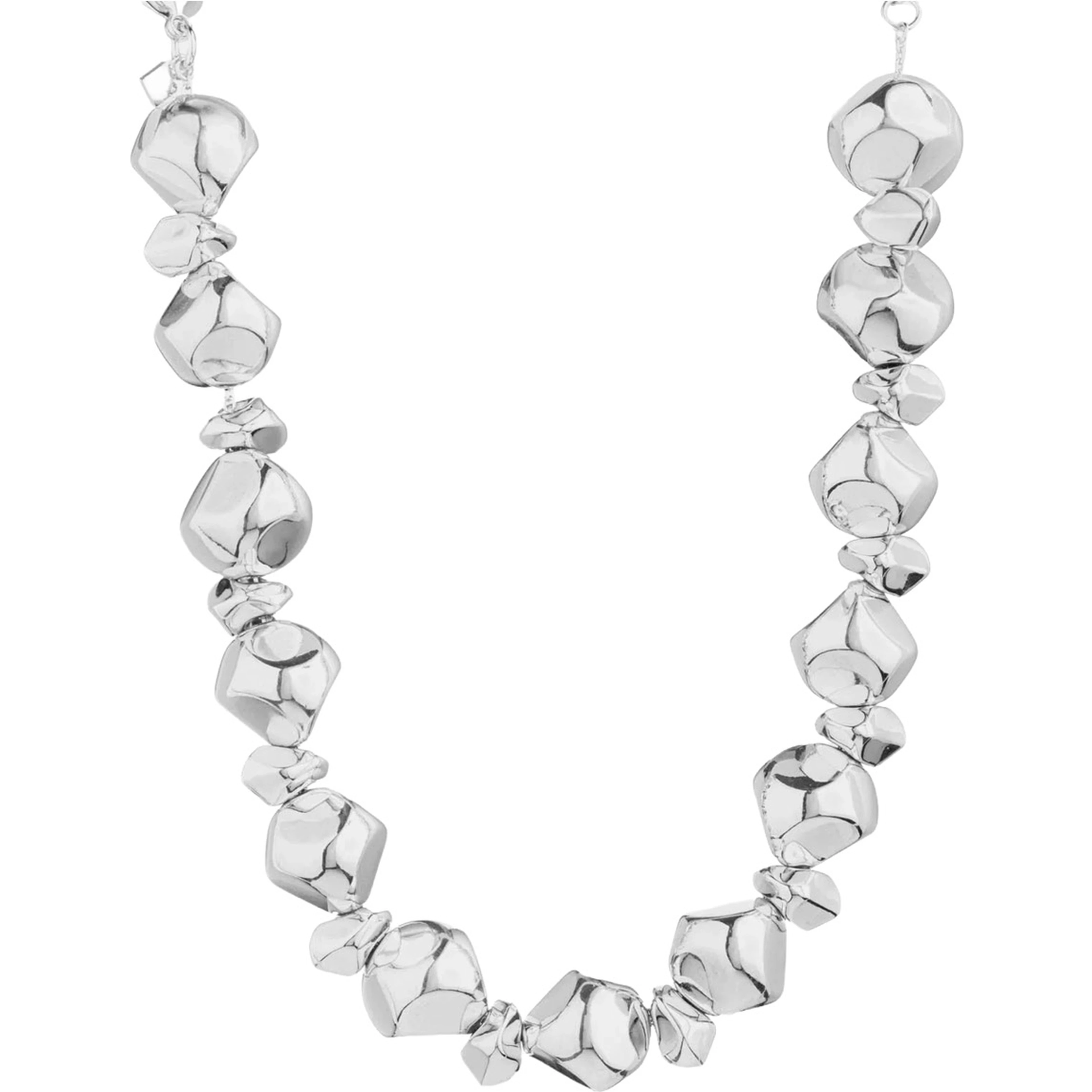 Necklace LACE MIX STONE with silver details and stones, metallic, women
