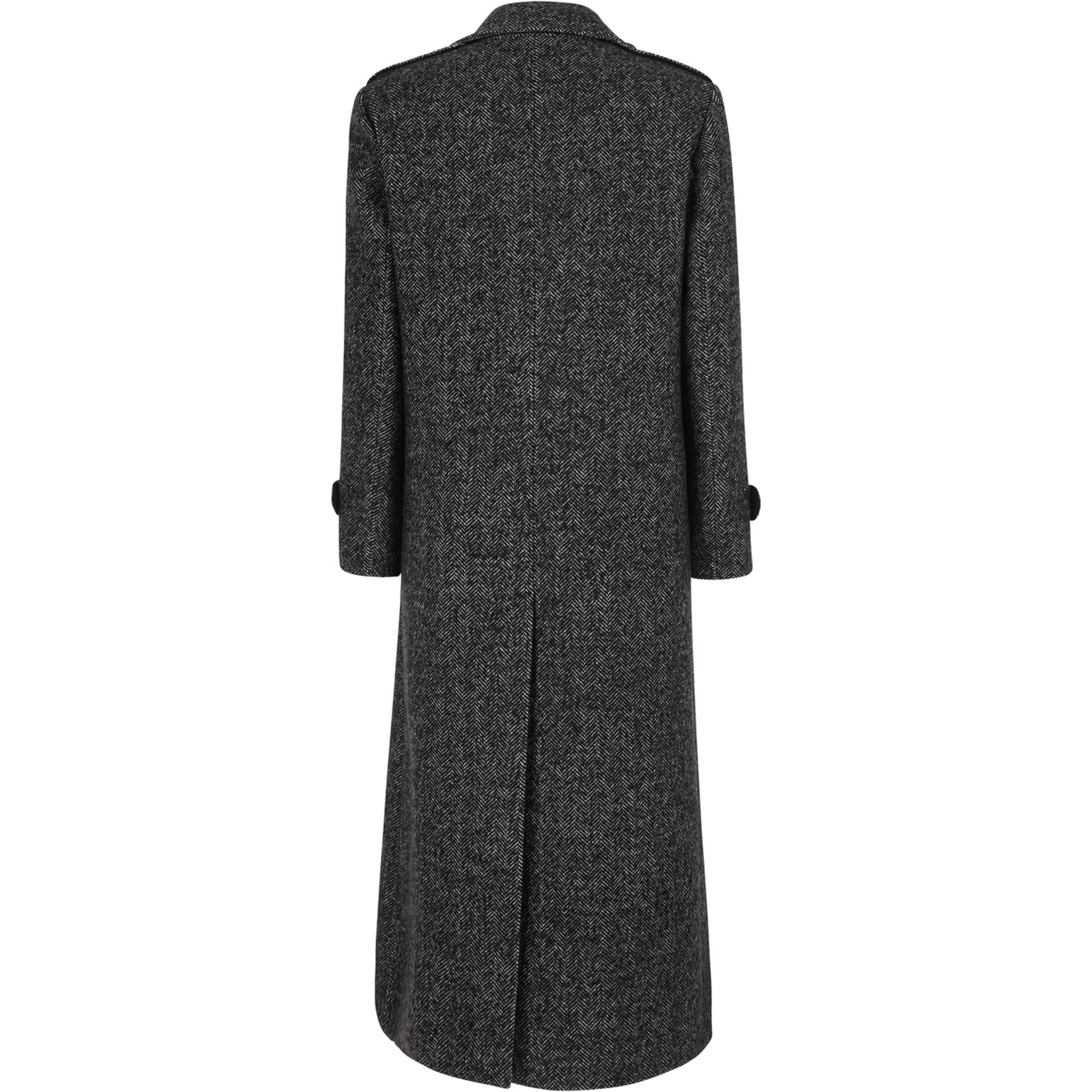 Black Oversized coat with double-breasted closure in fabric for women
