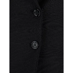 Black single-breasted jacket with Peak Revers in Fabric for Women
