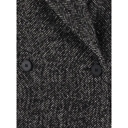 Black Oversized coat with double-breasted closure in fabric for women