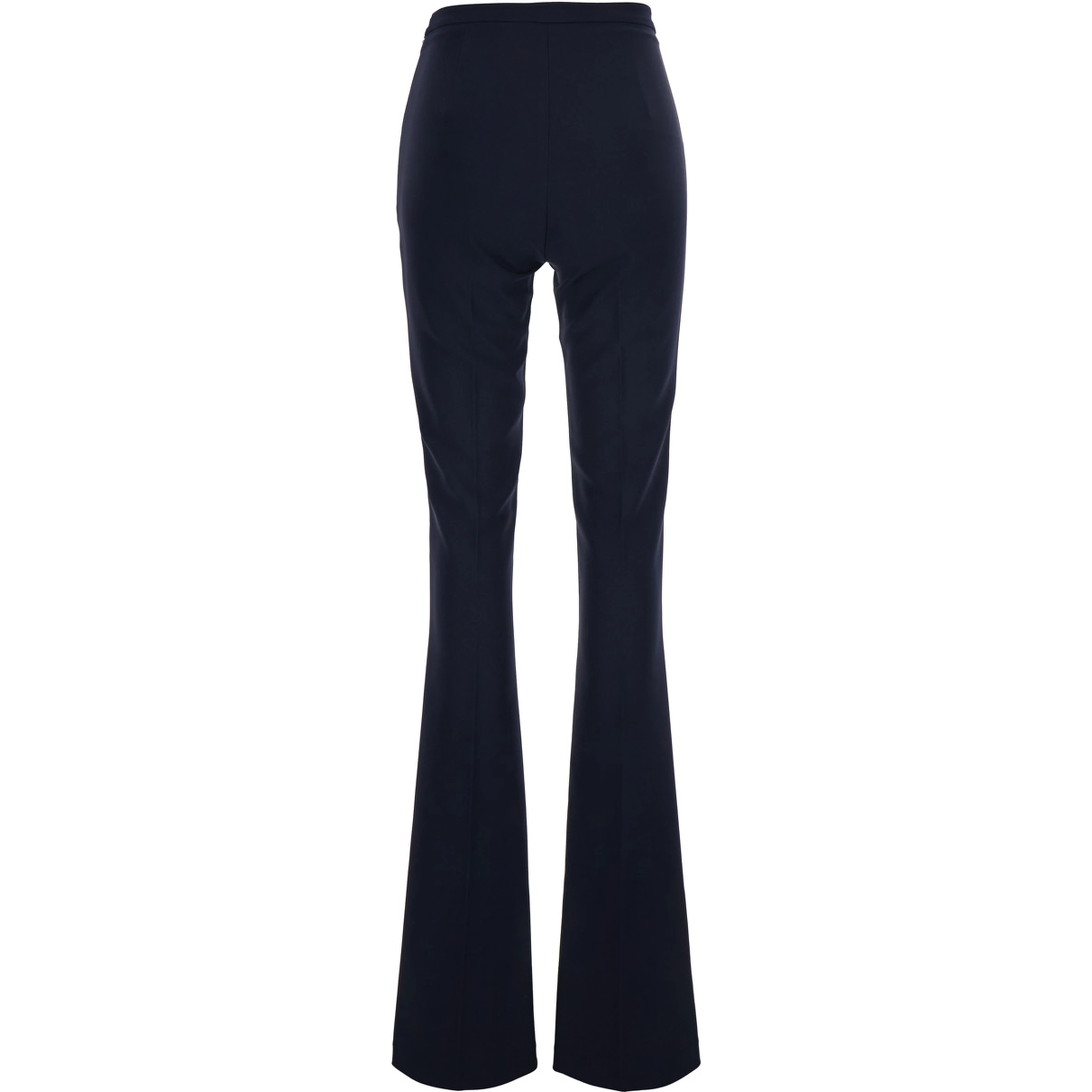 Flare Pants with Elegant Details and Blue Crepe Fabric