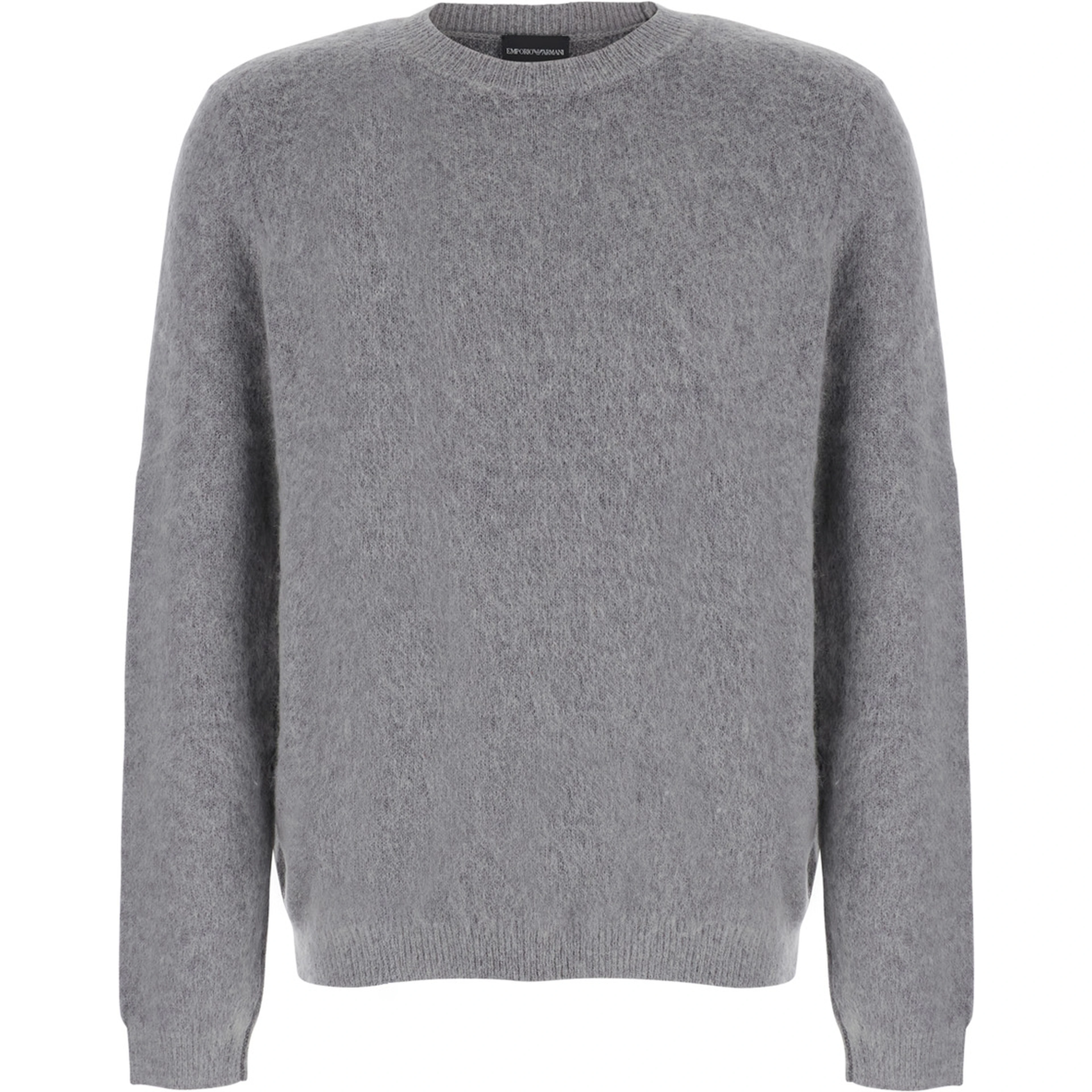 Gray pullover with wool, mohair and polyamide for men