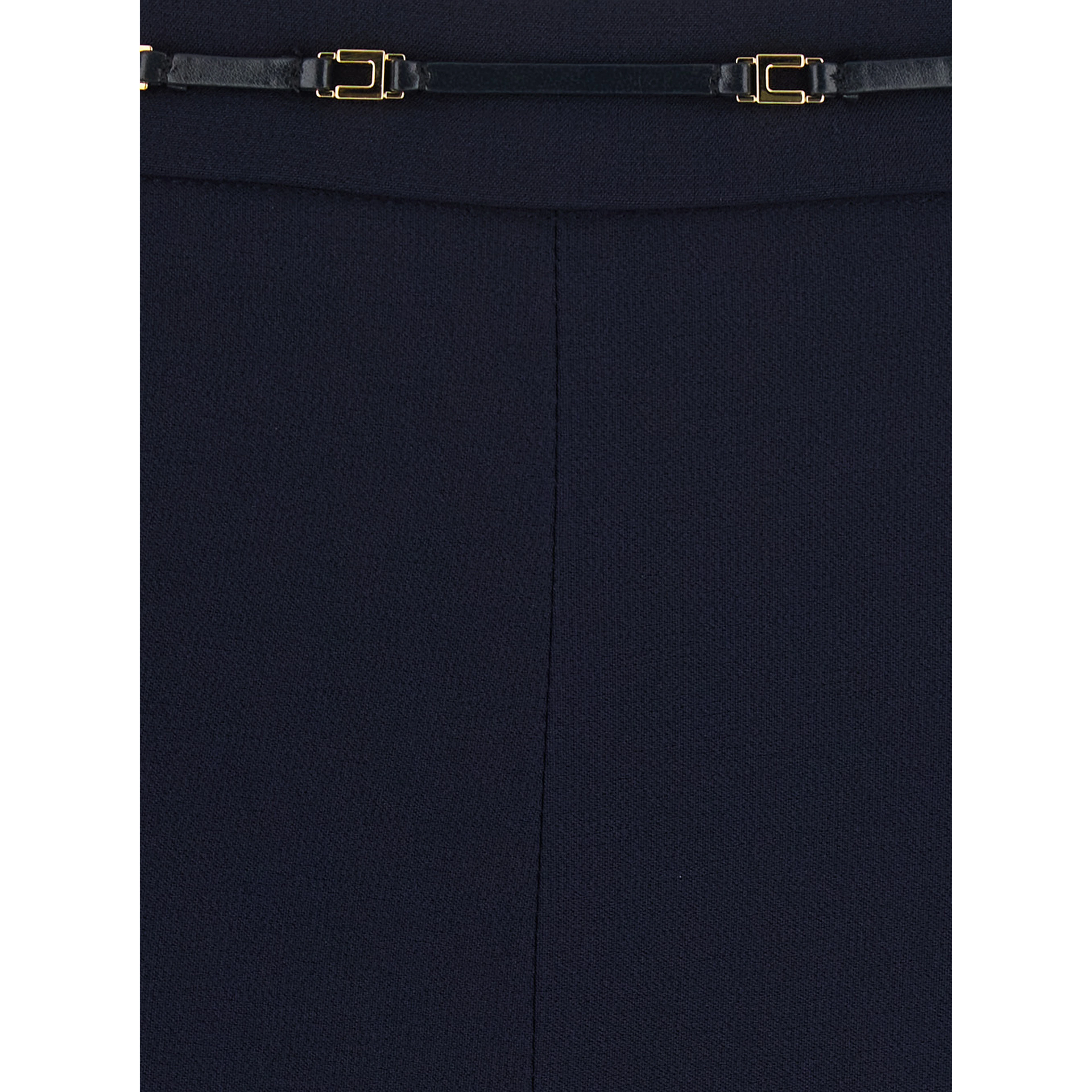 Flare Pants with Elegant Details and Blue Crepe Fabric