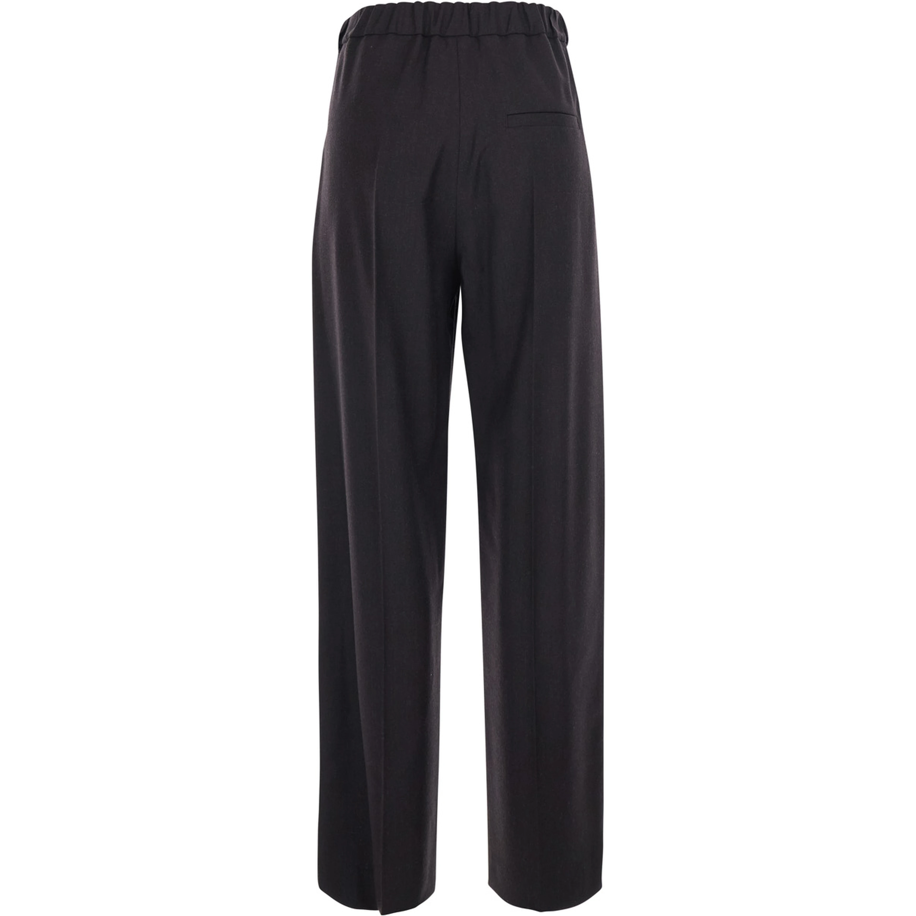 Fox Brown Pants with front drawstring and button closure on the side in blend wool for women