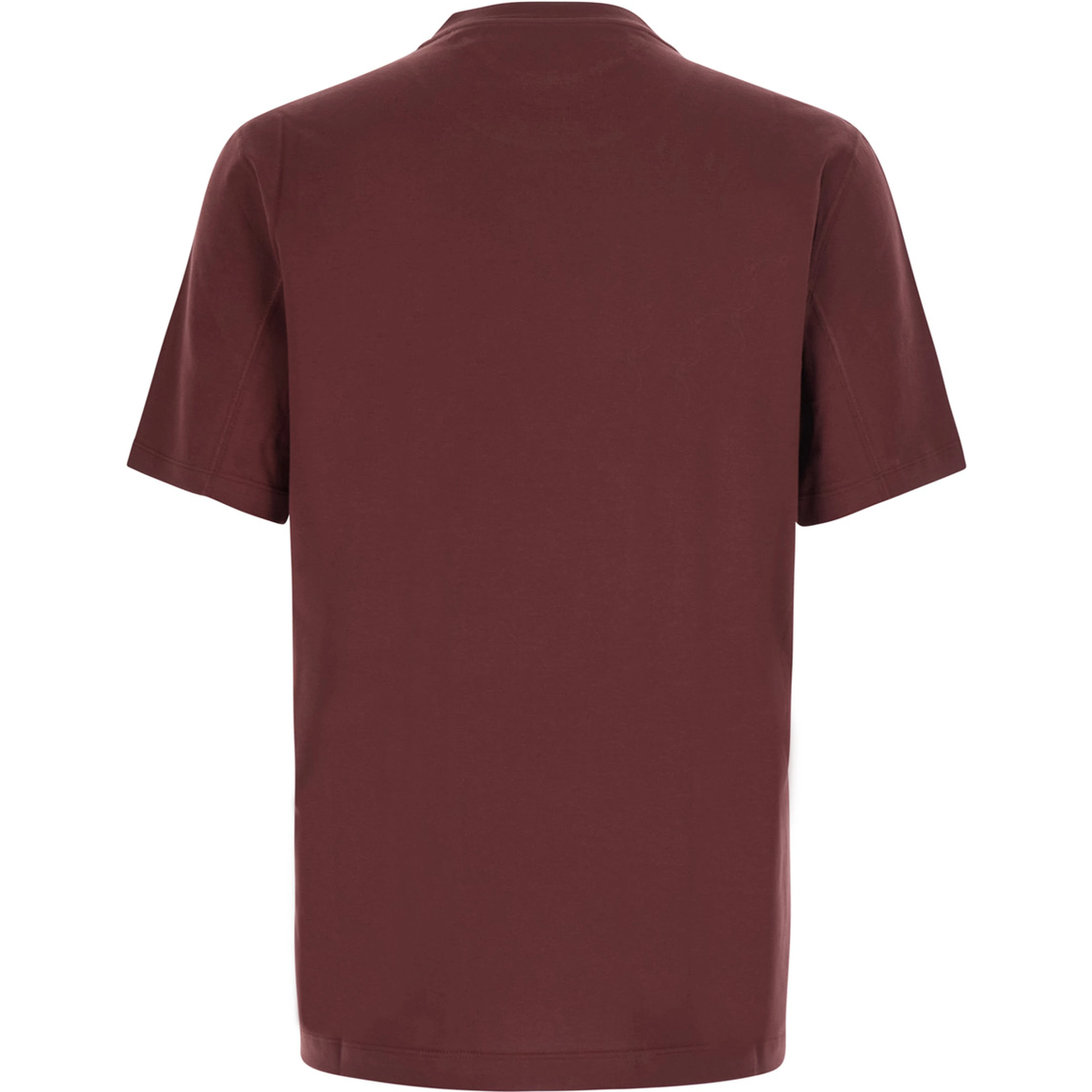 burgundy T-shirt with printed logo on the chest in cotton for men