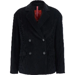 Jacket nera con chiusura a zip e dettagli in Tech Fabric per donna