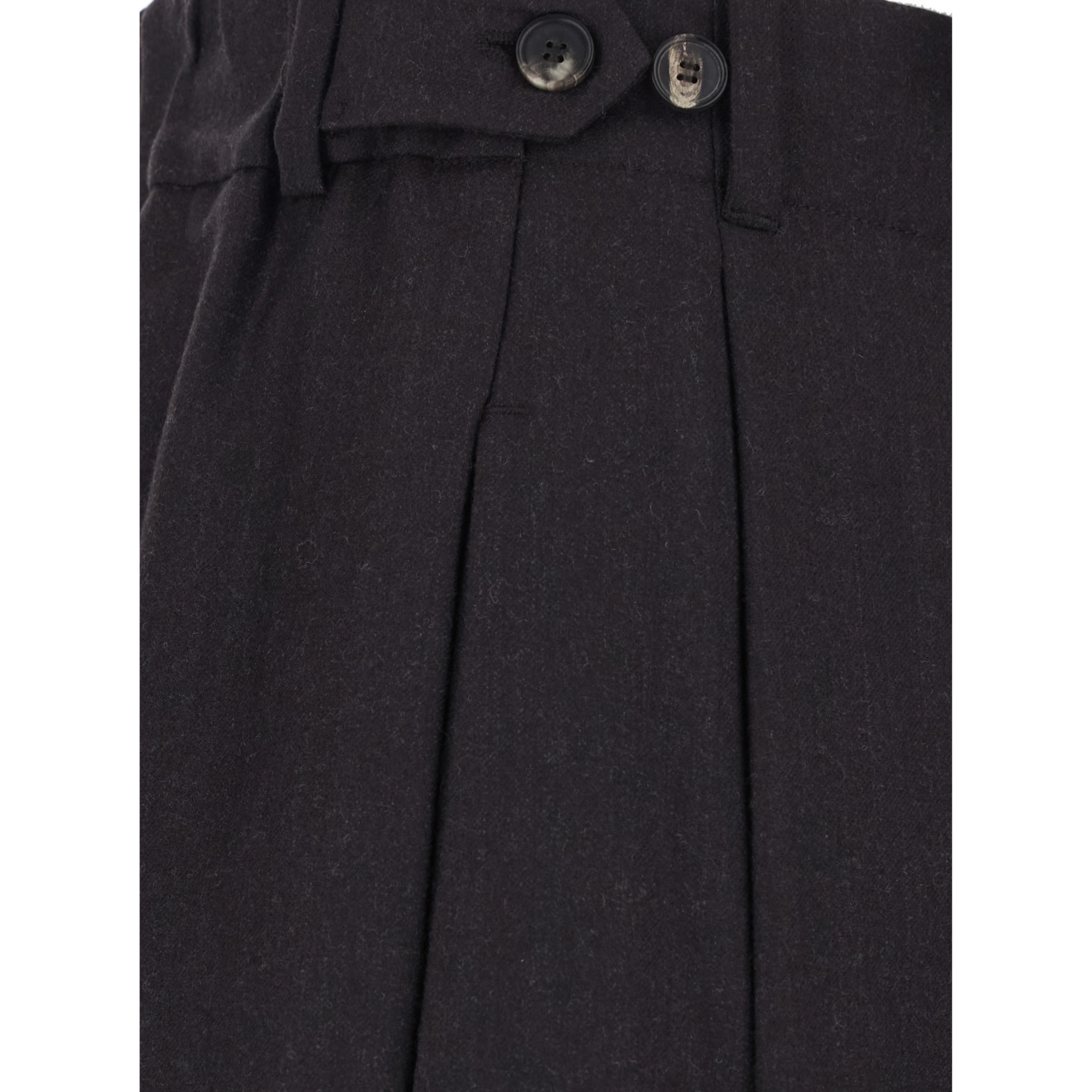 Fox Brown Pants with front drawstring and button closure on the side in blend wool for women
