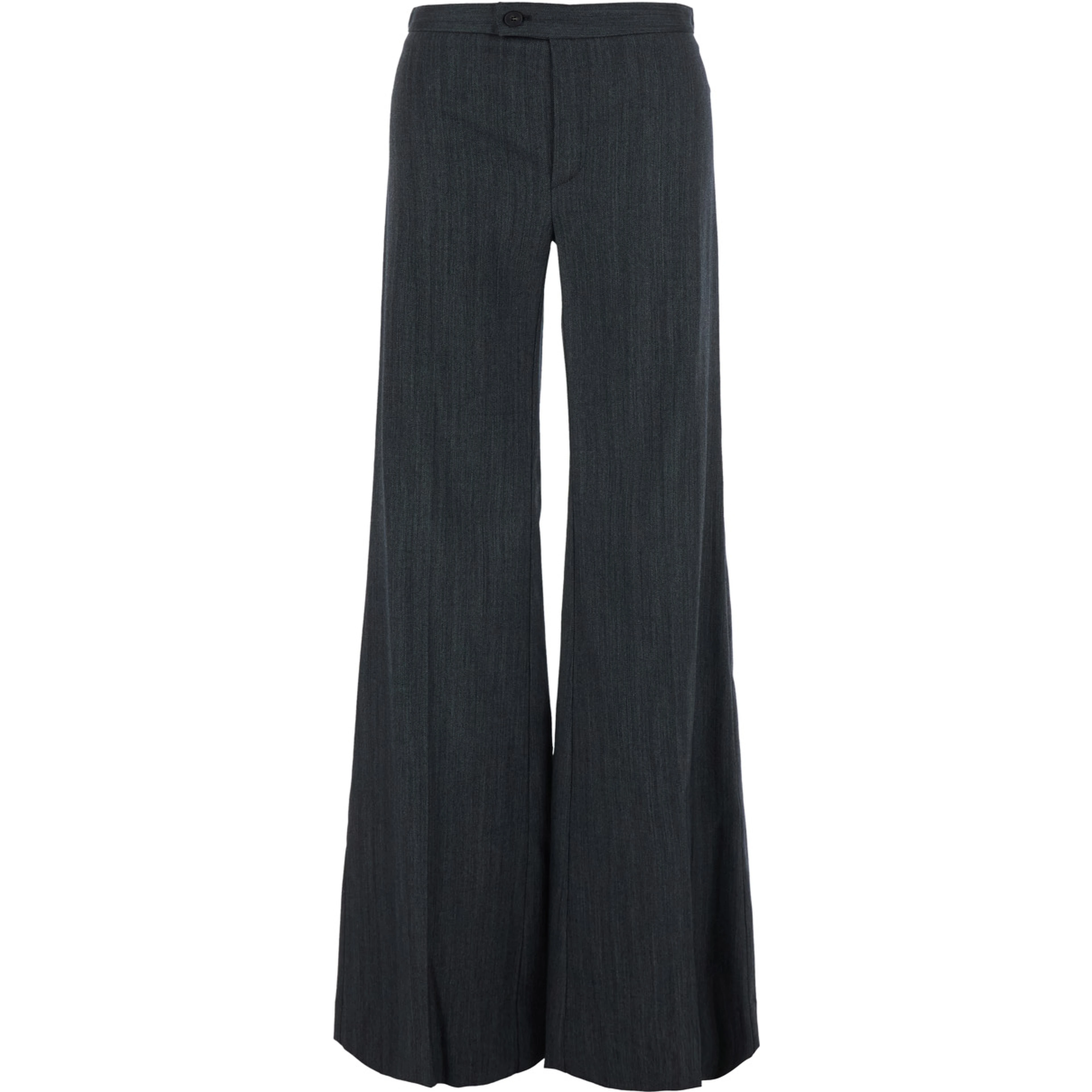 Gray pants with pockets and high waist for women
