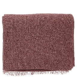Pink Scarf with Frayed Edges and Wrap Design in Cashmere Blend Women