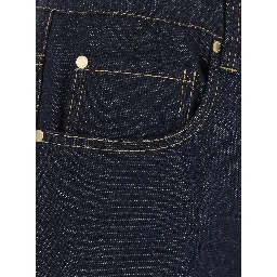 Blue Wide Leg Jeans with Monile on the Back in Denim for Women