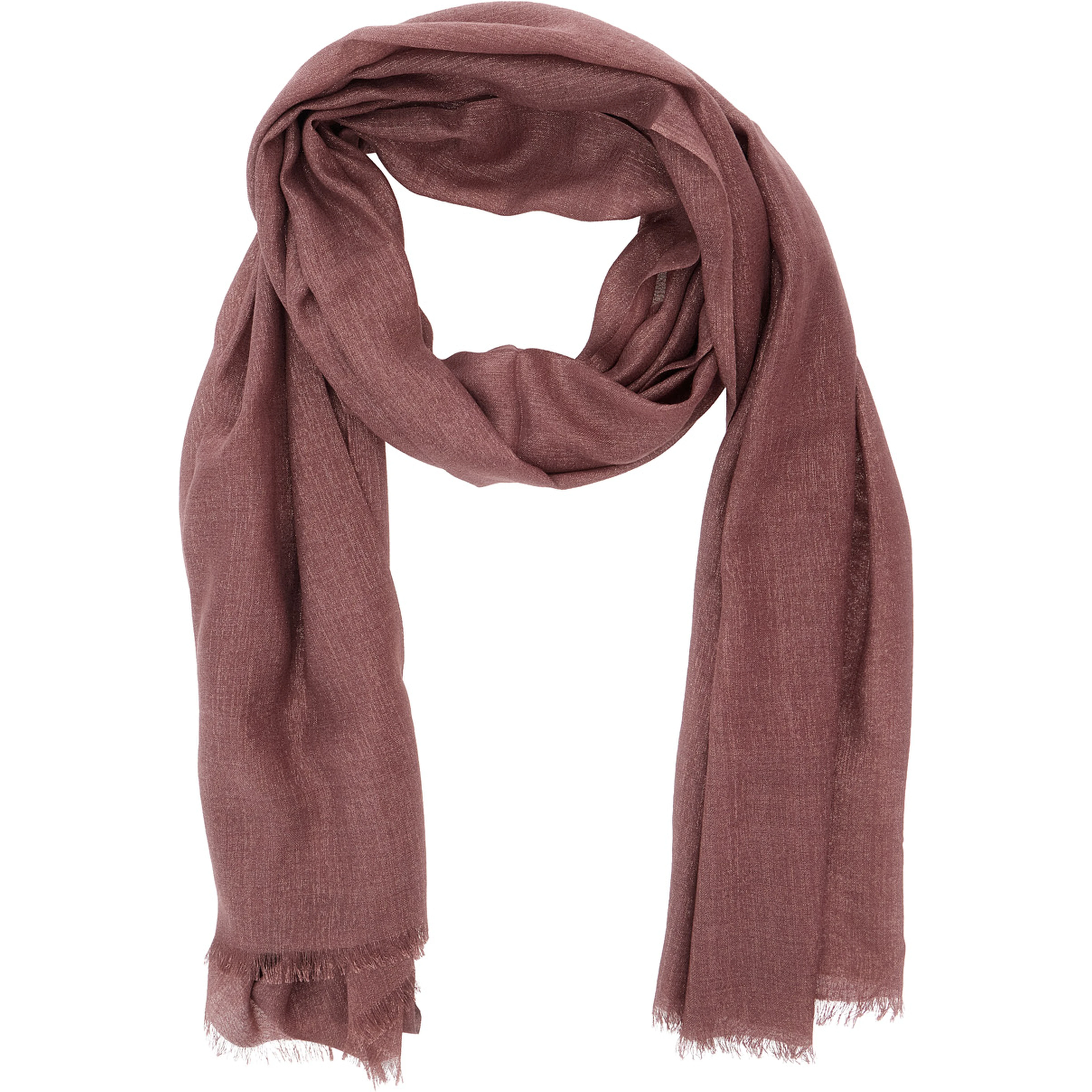 Pink Scarf with Frayed Edges and Wrap Design in Cashmere Blend Women